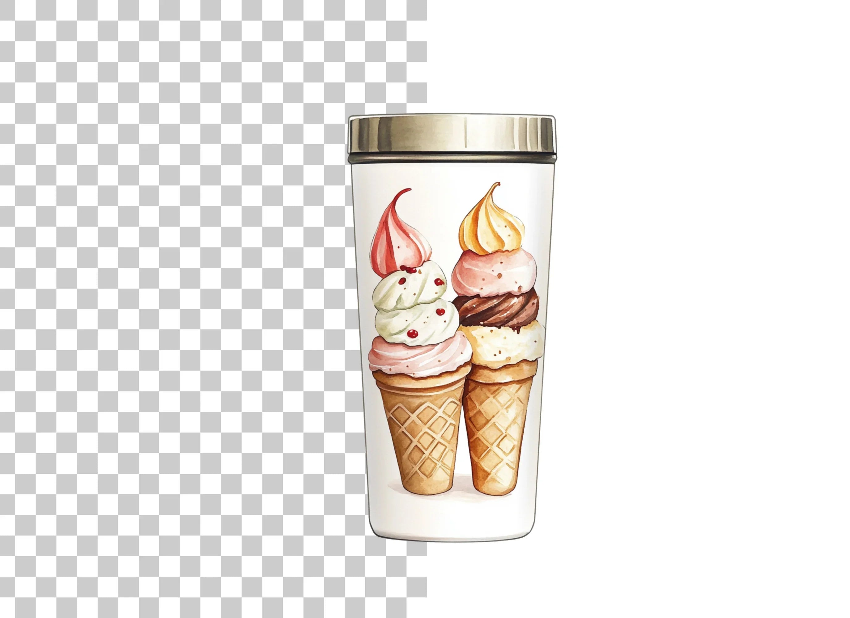 Delicious Ice Cream Cones Clipart Bundle
