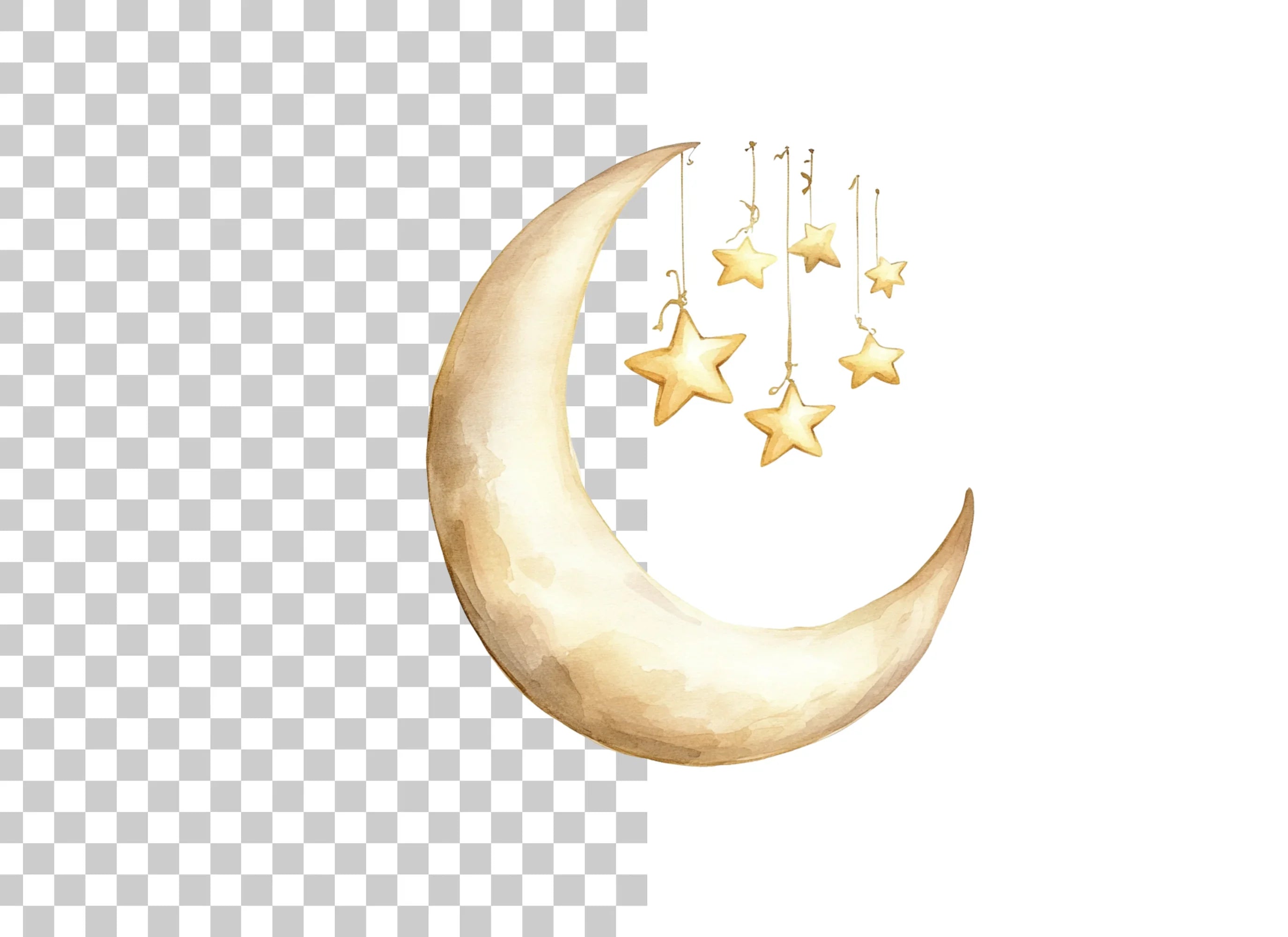 Dreamy Moon and Stars Clipart Bundle