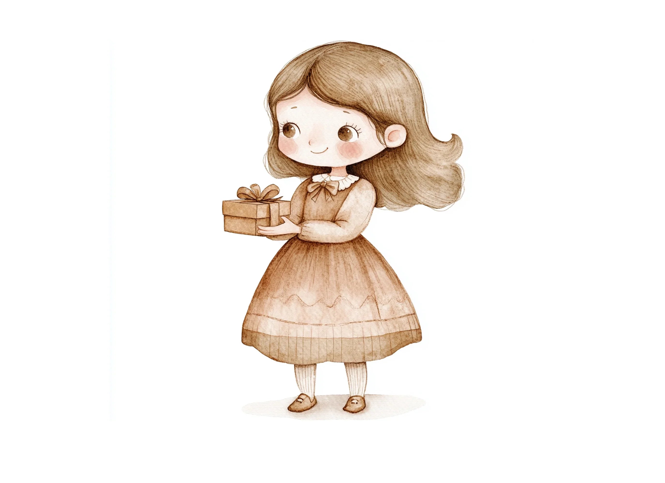 Cute Girls with Gifts Clipart Bundle