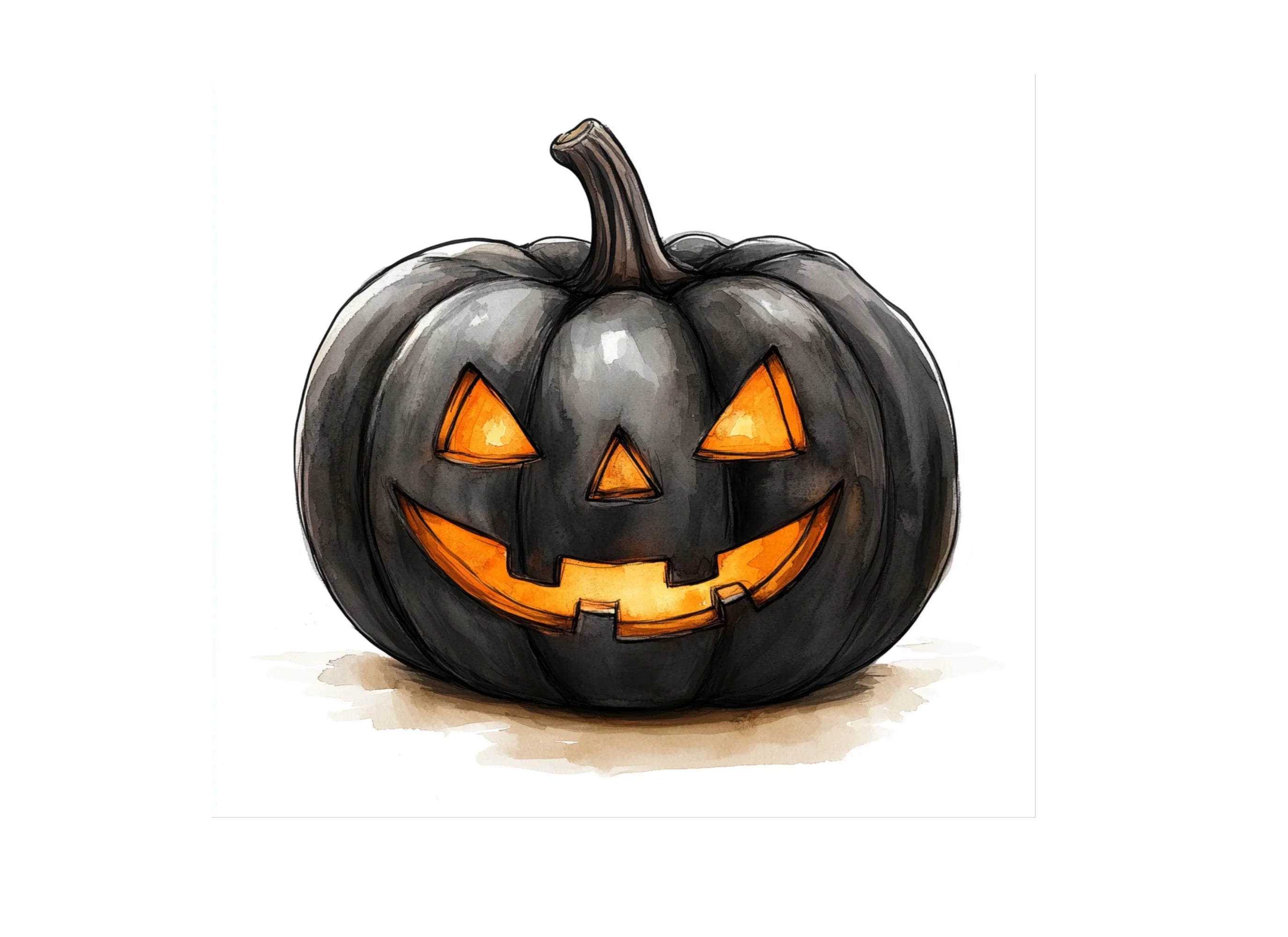 Spooky Black Halloween Pumpkin Clipart Bundle