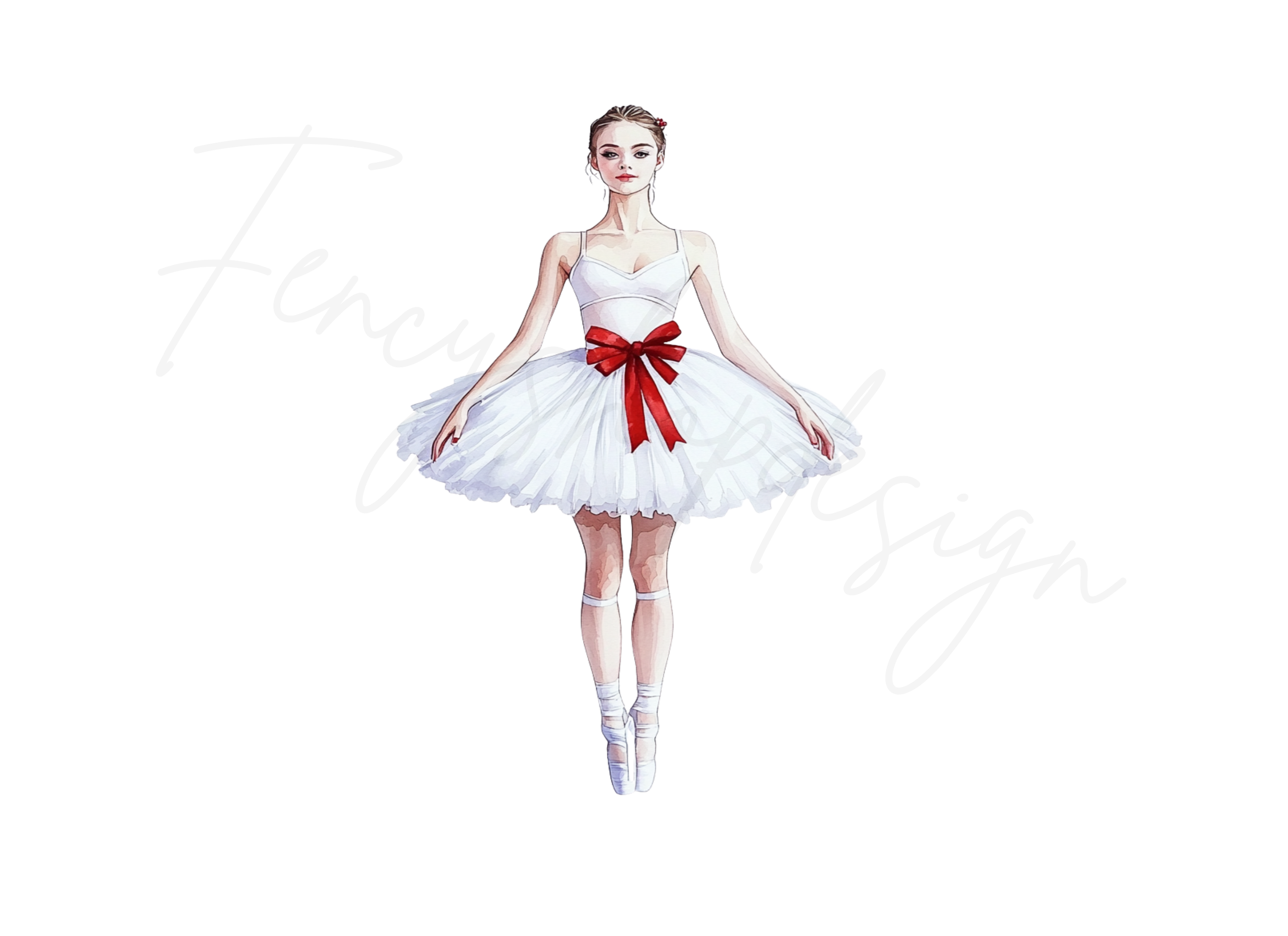 Elegant Ballerina in White Tutu Clipart Bundle