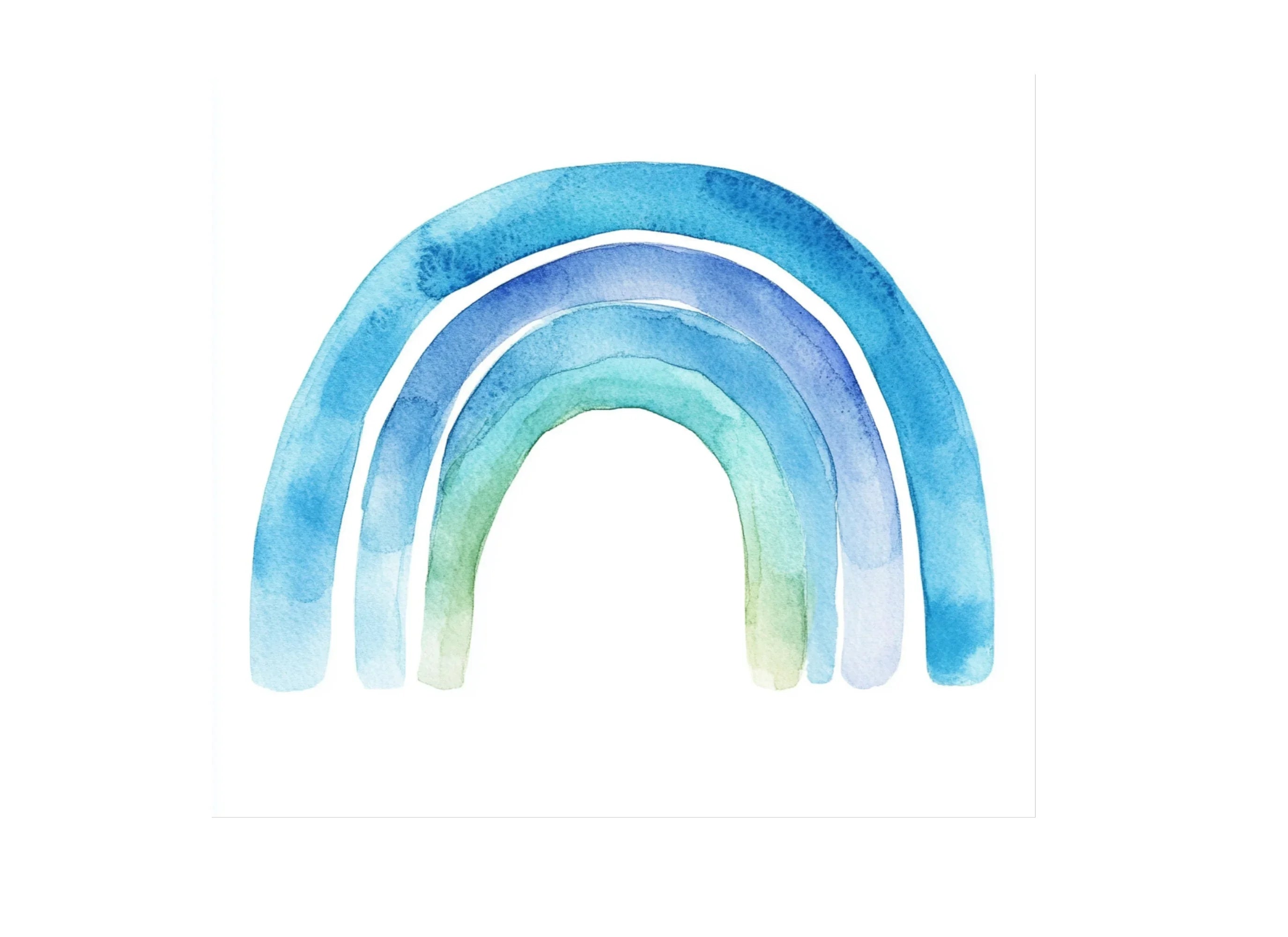 Blue and Pastel Rainbow Clipart Bundle