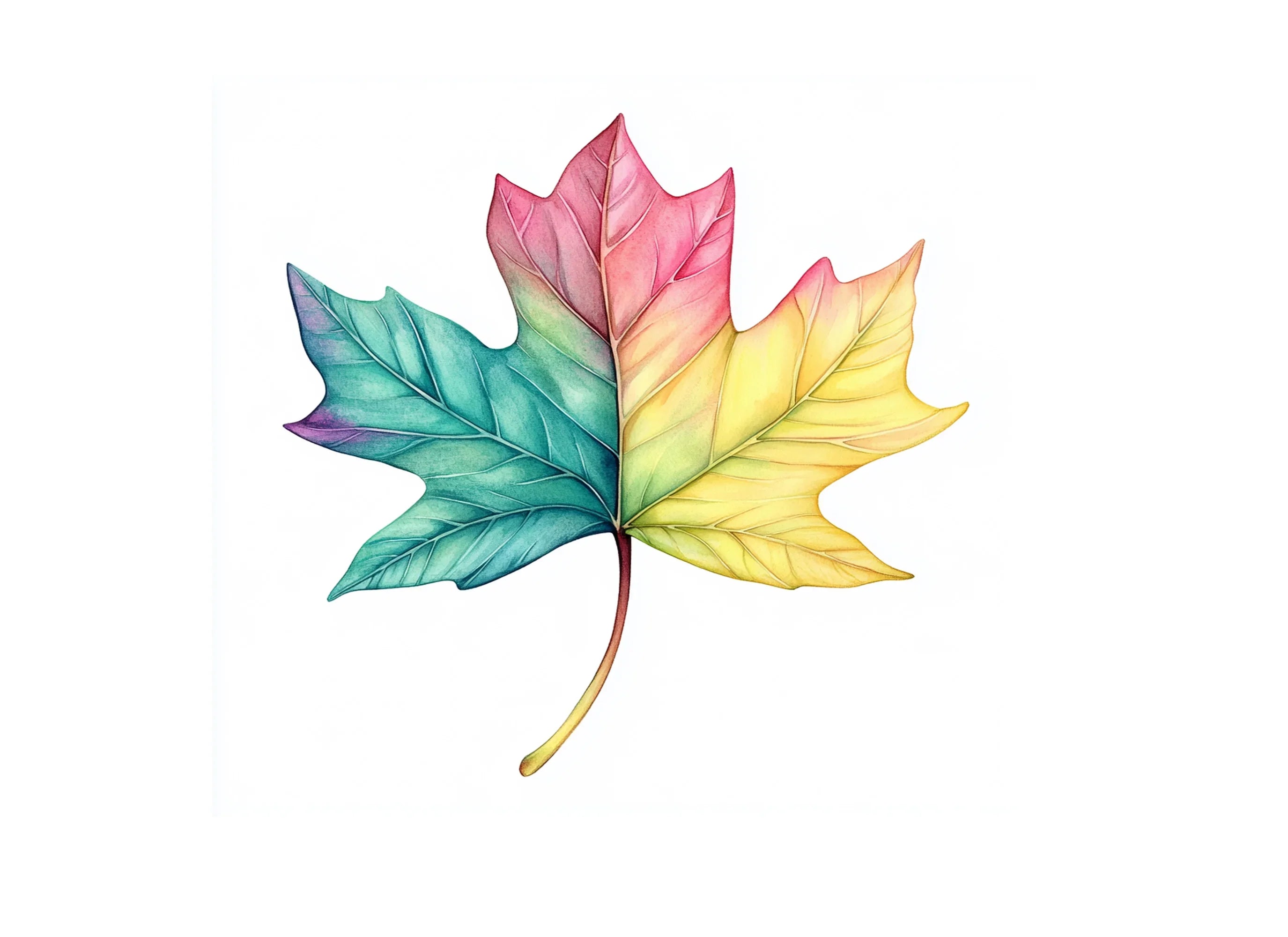 Colorful Maple Leaves Clipart Bundle