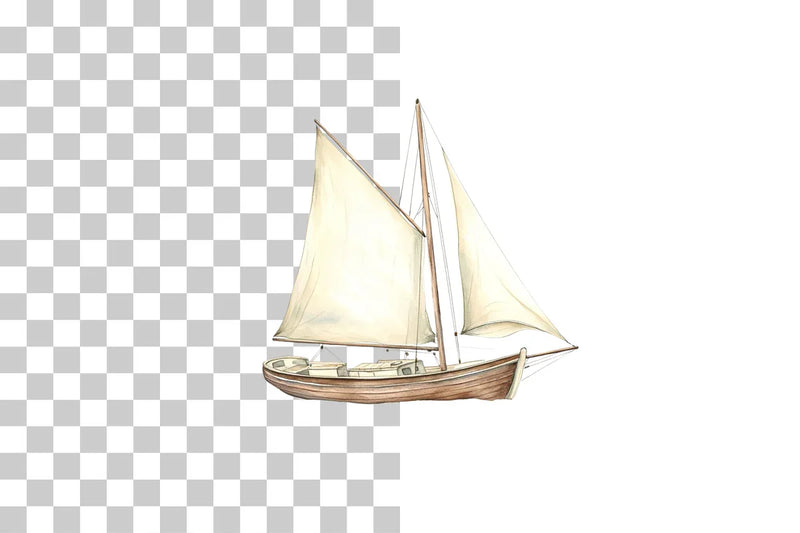 Vintage Sailboat Nautical Scene Clipart Bundle - CraftNest - Digital Crafting and Art