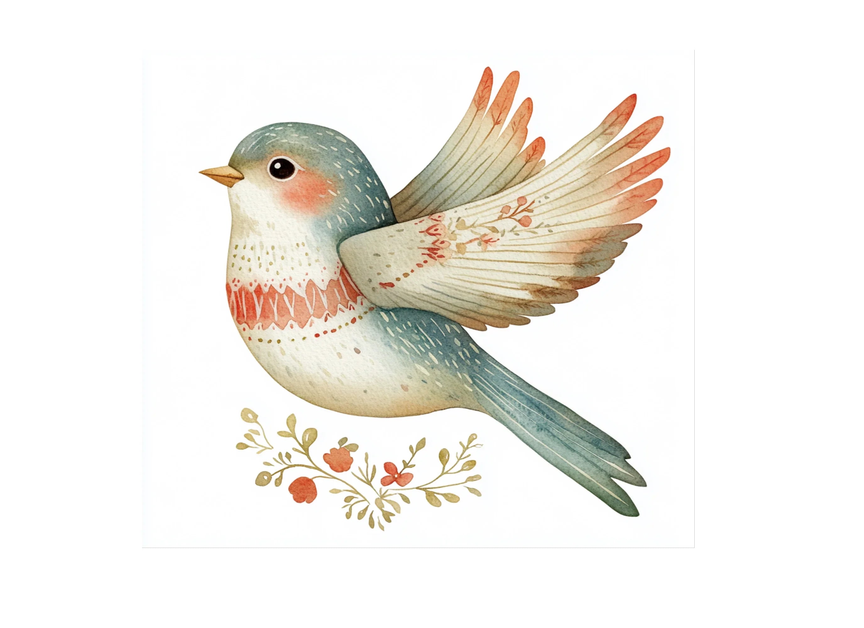 Floral Birds Clipart Bundle