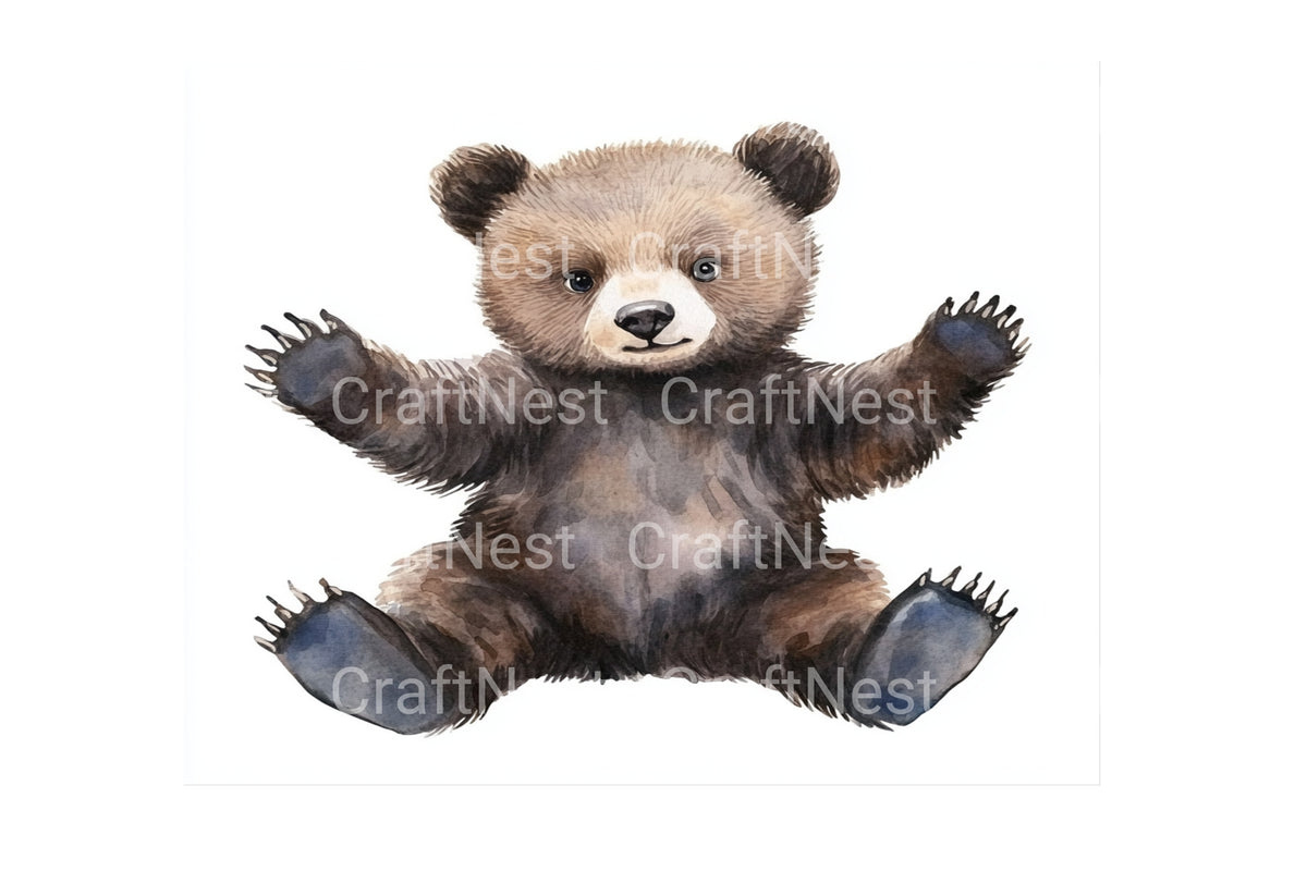 Adorable Baby Bear Illustrations Clipart Bundle