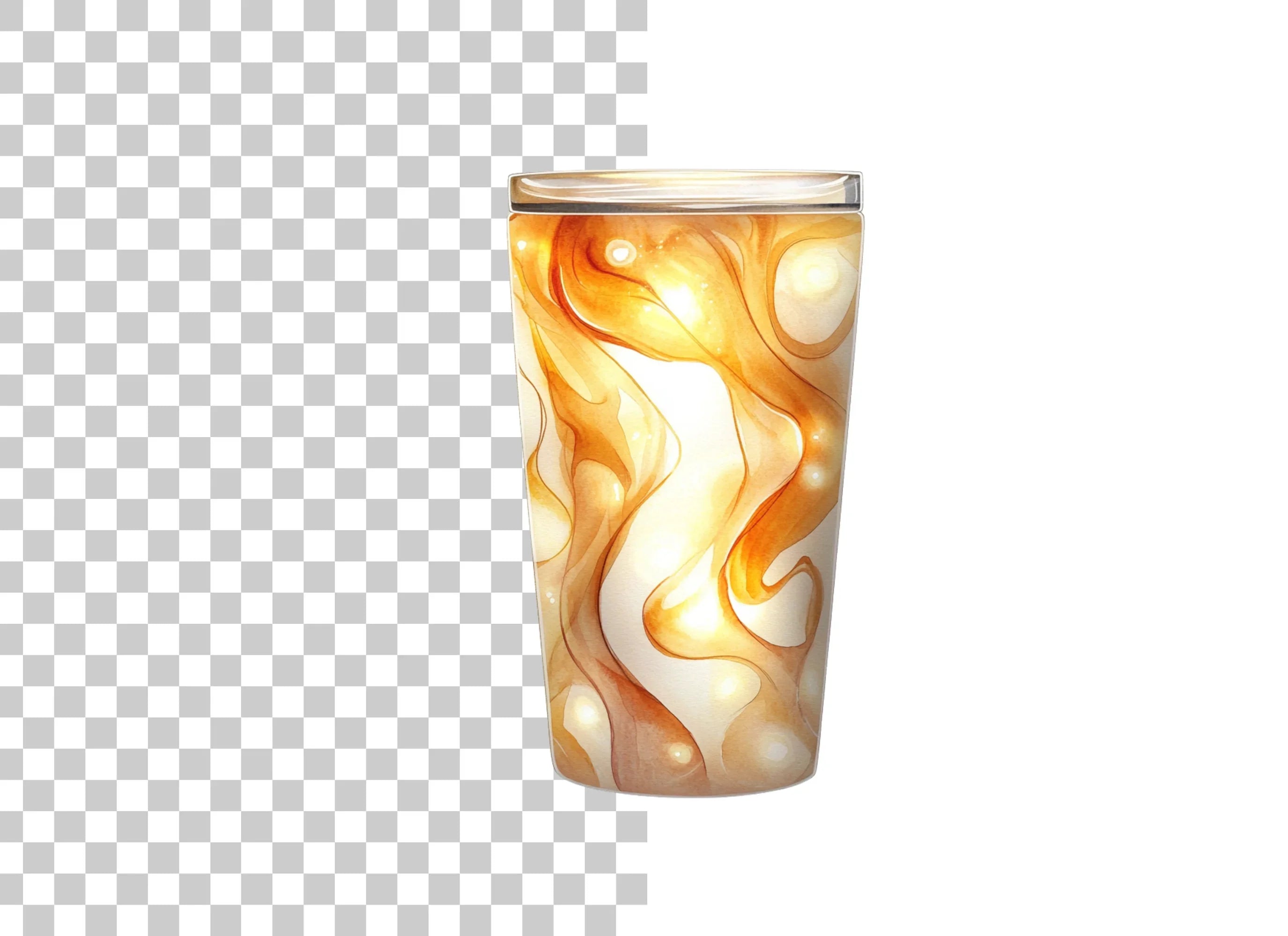 Abstract Golden Swirl Tumbler Clipart Bundle
