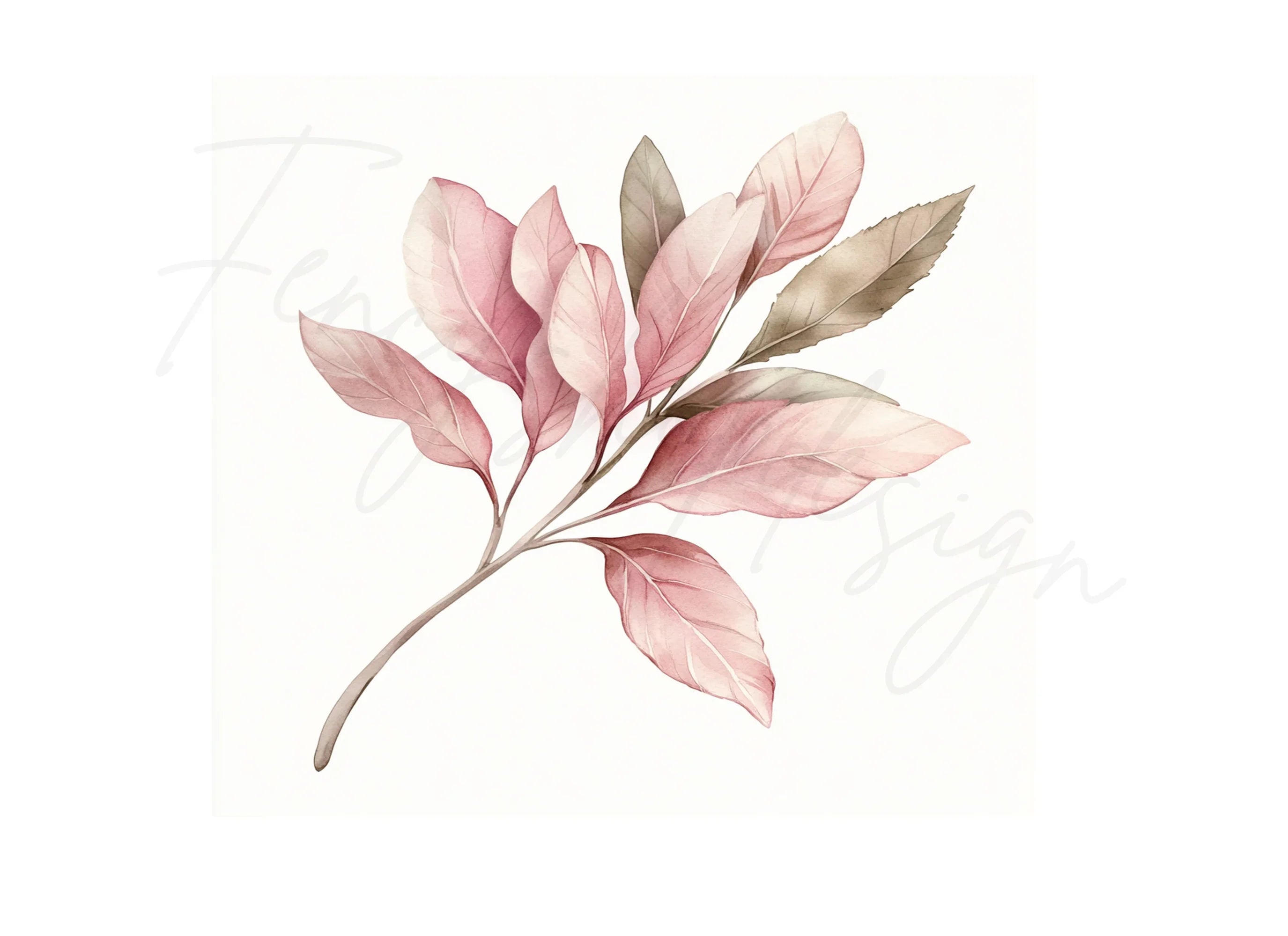 Pink Floral Clipart Bundle