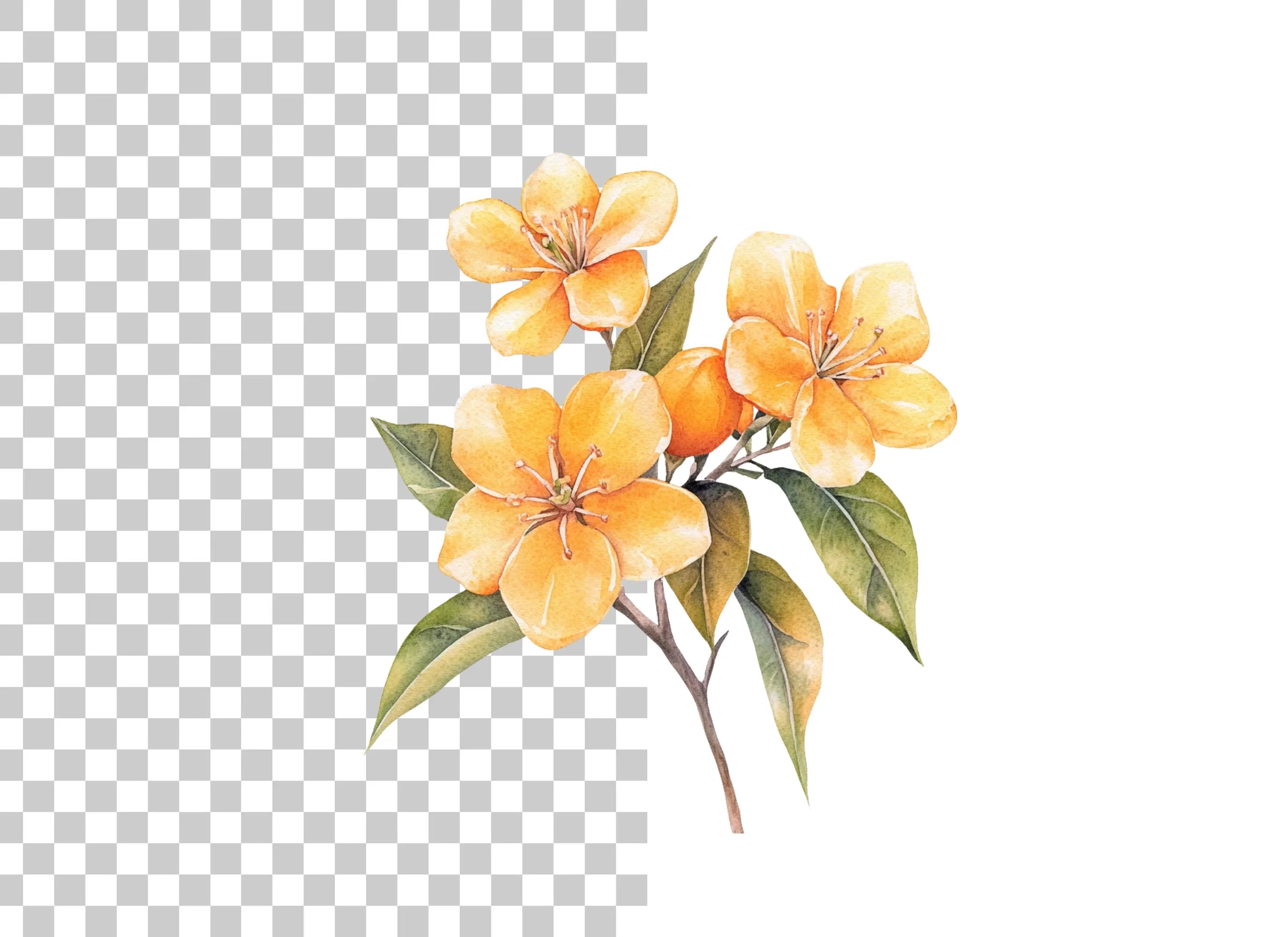 Orange Blossom Clipart Bundle