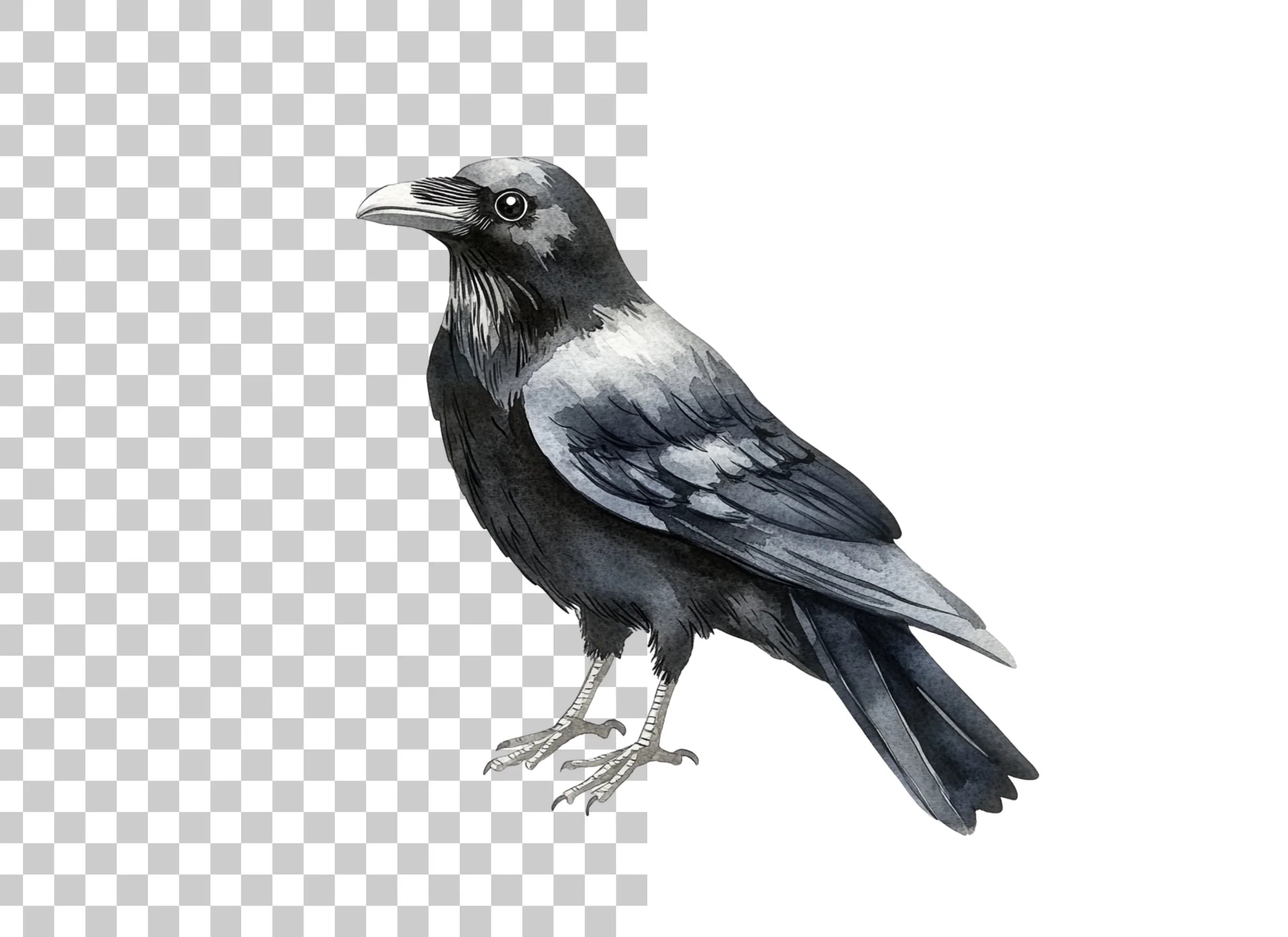Dark Raven Bird Clipart Bundle