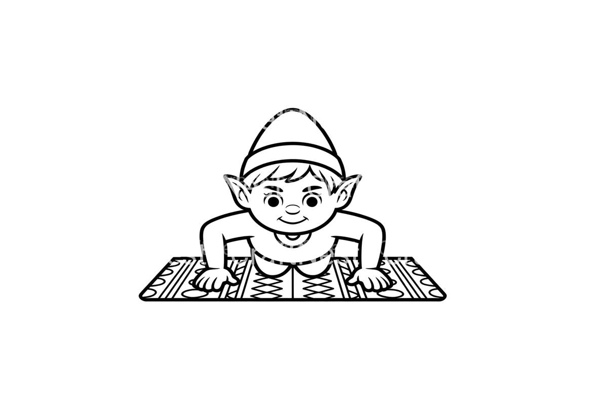Elf Doing Push Ups Coloring Books