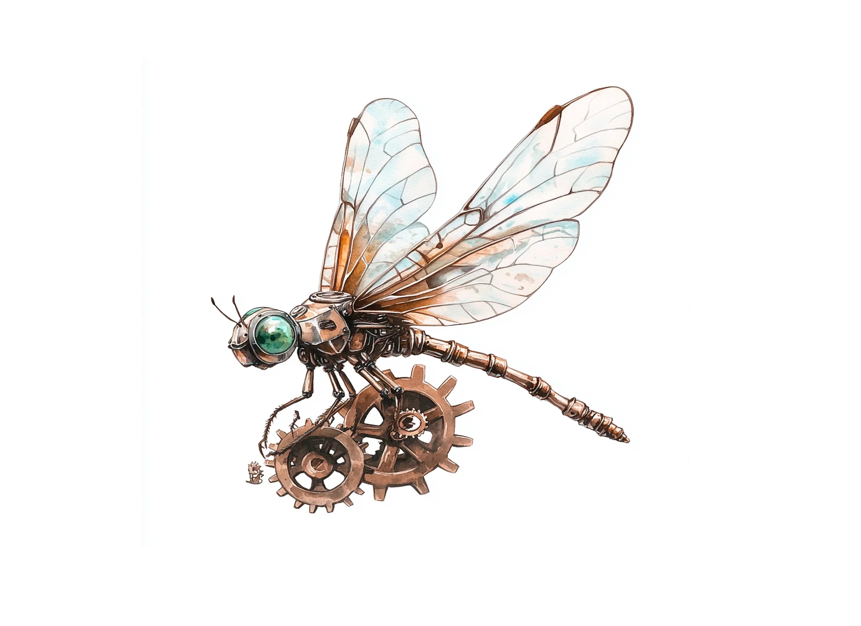 Steampunk Dragonfly Clipart Bundle