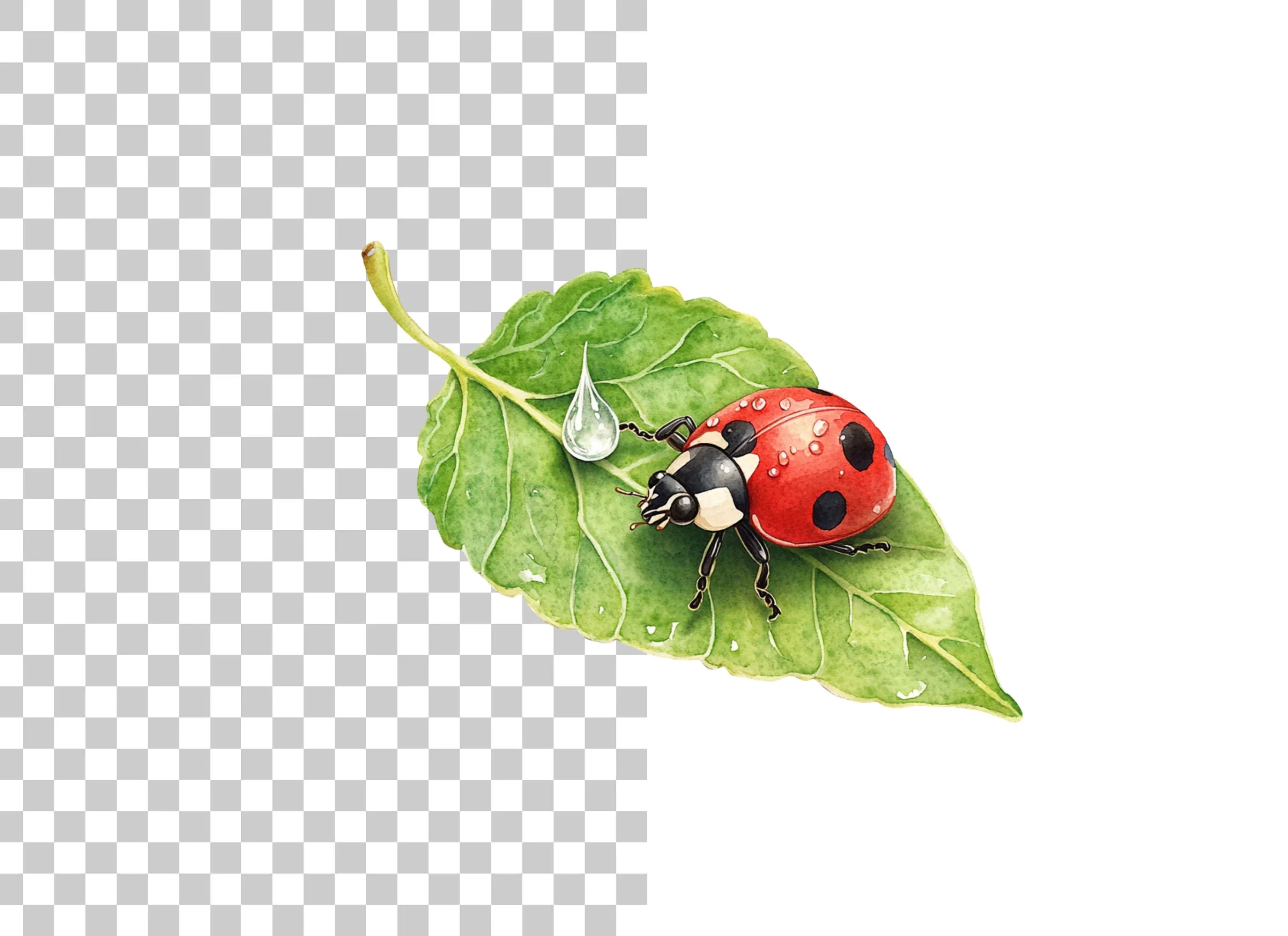 Ladybug on Leaf Clipart Bundle