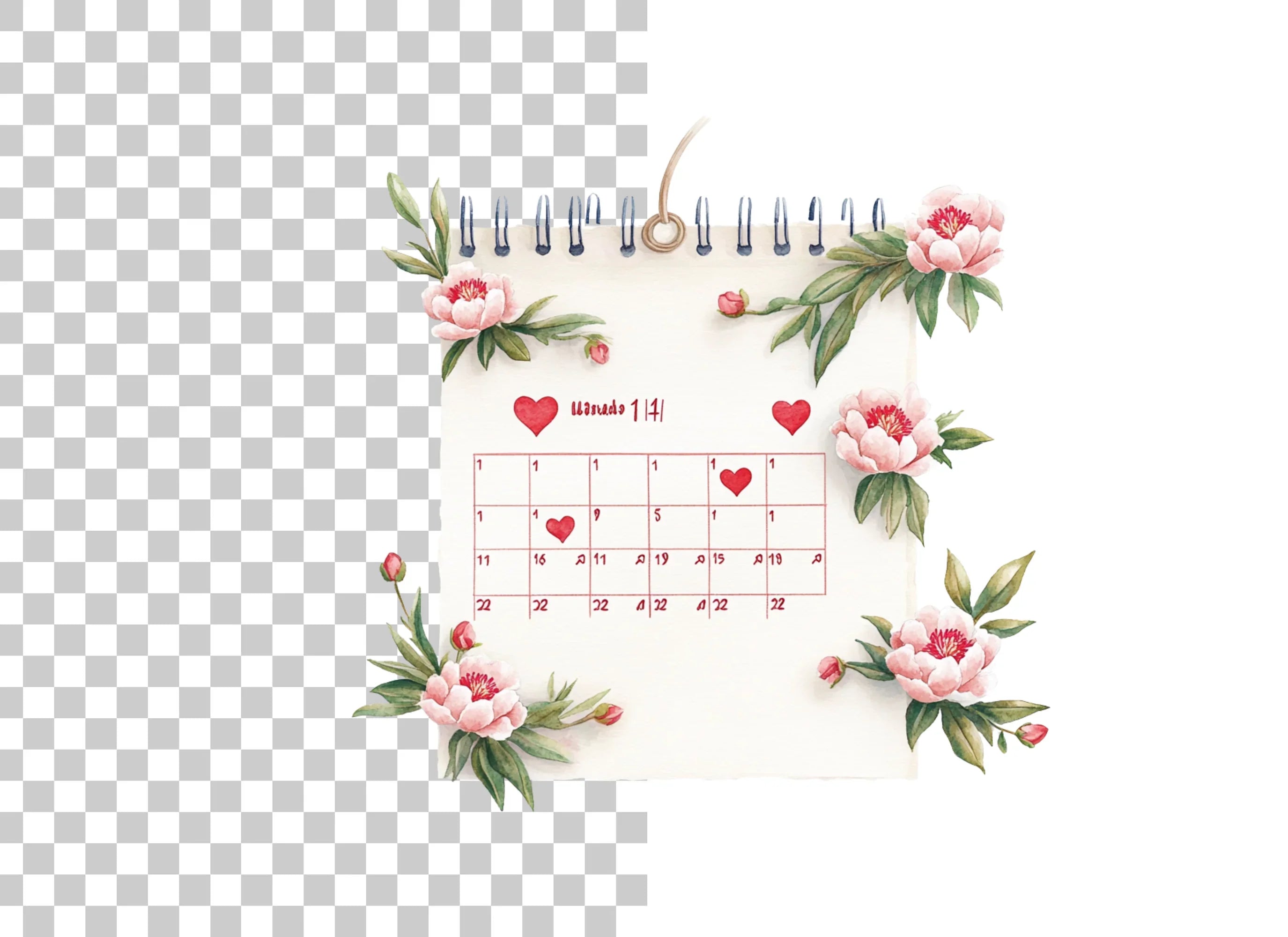 Valentine's Day Calendar Clipart Bundle