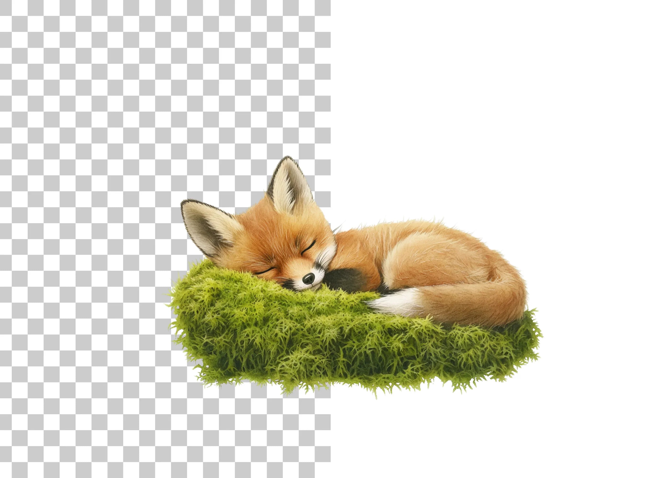 Cute Sleeping Fox Clipart Bundle