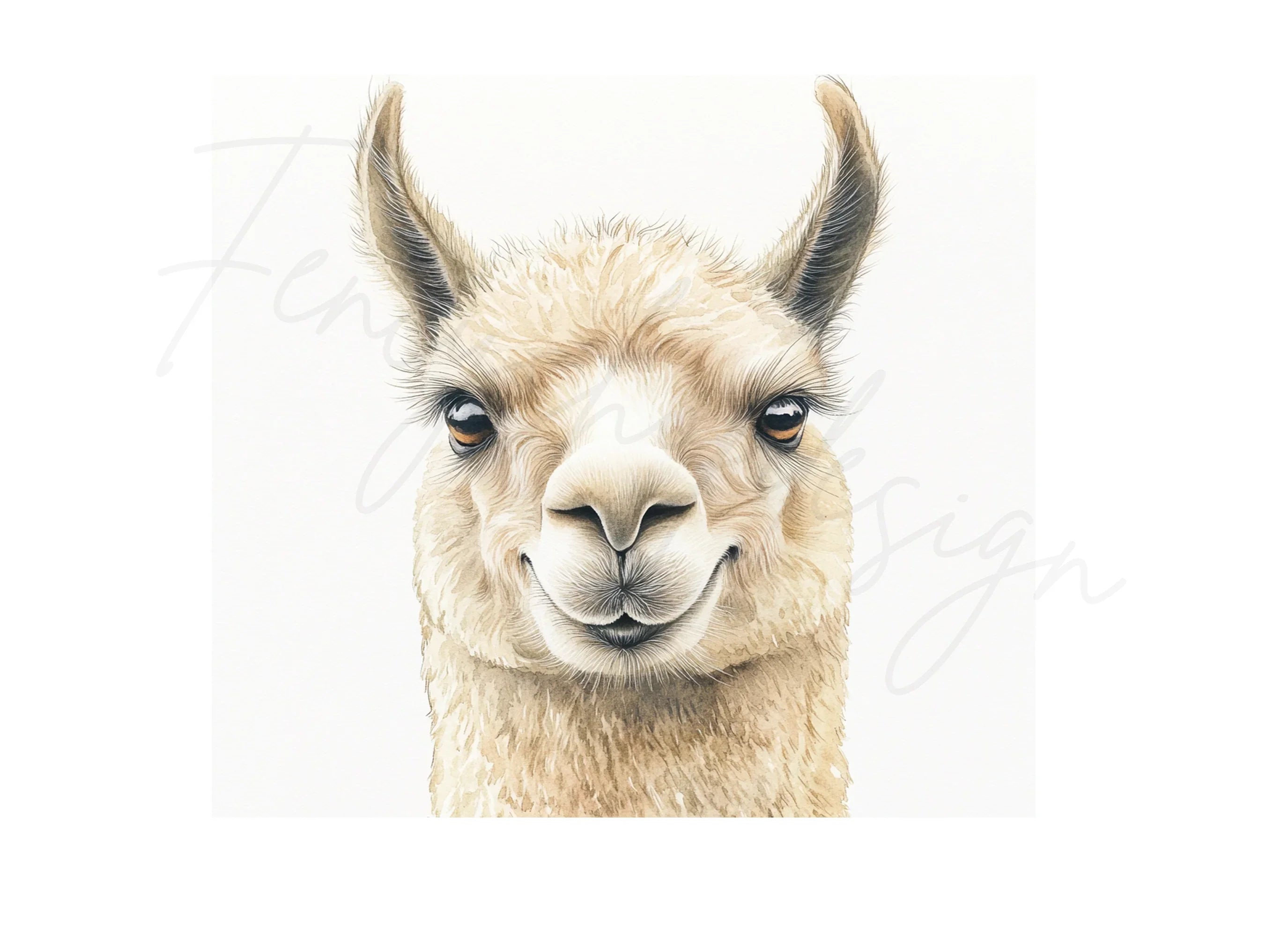 Cute Llama Faces Clipart Bundle