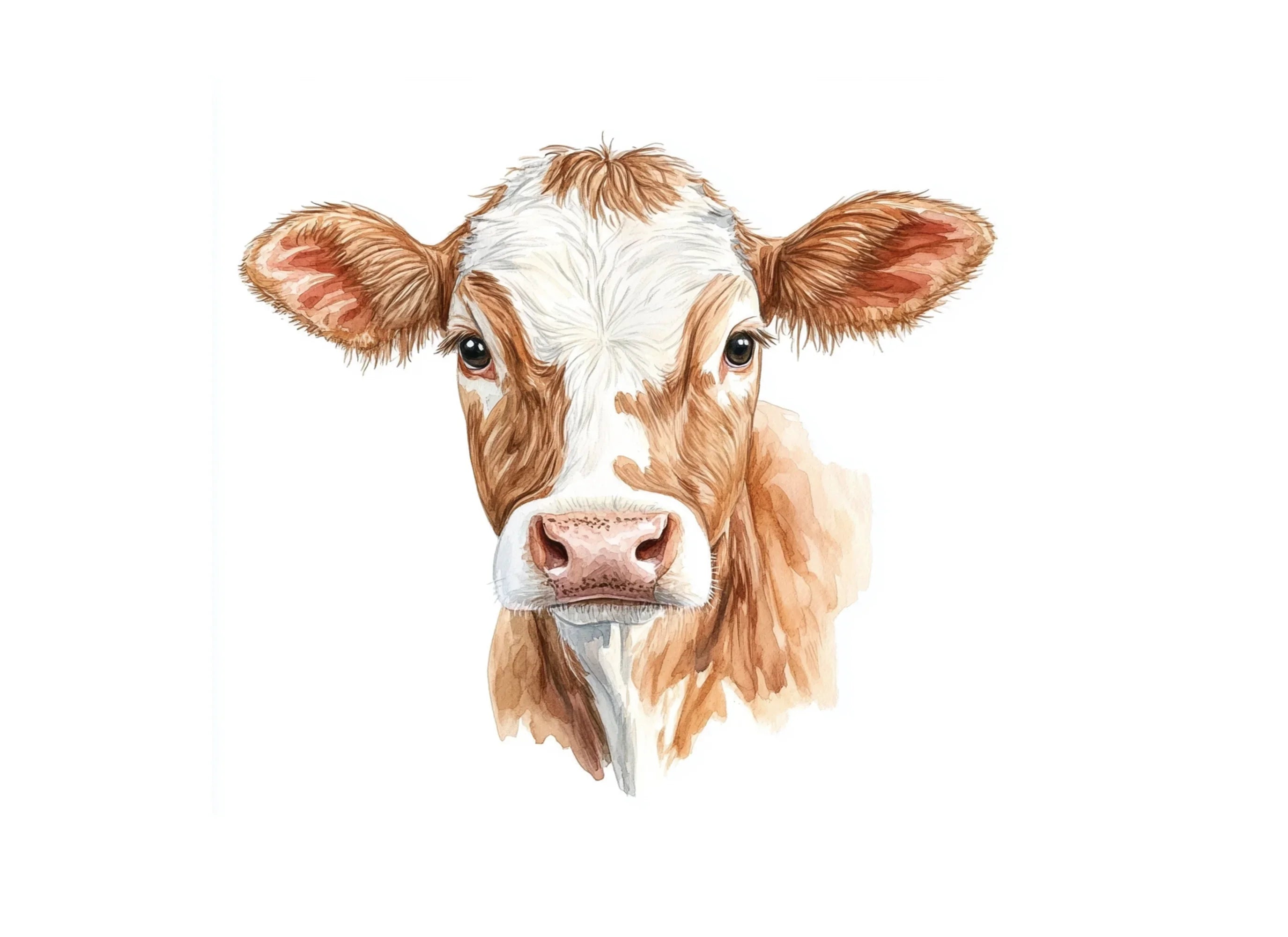 Realistic Cow Faces Clipart Bundle