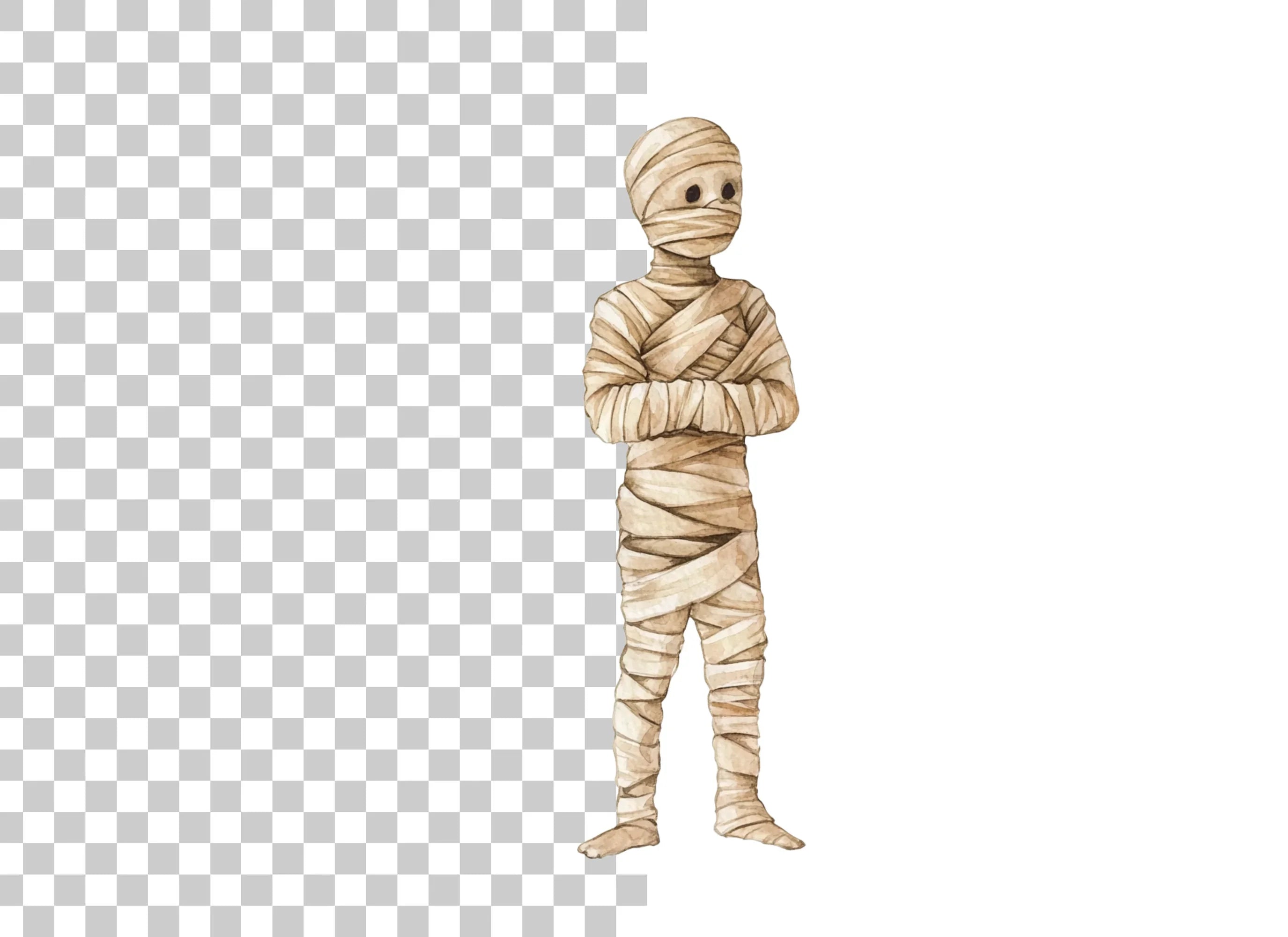 Cute Mummy Halloween Clipart Bundle