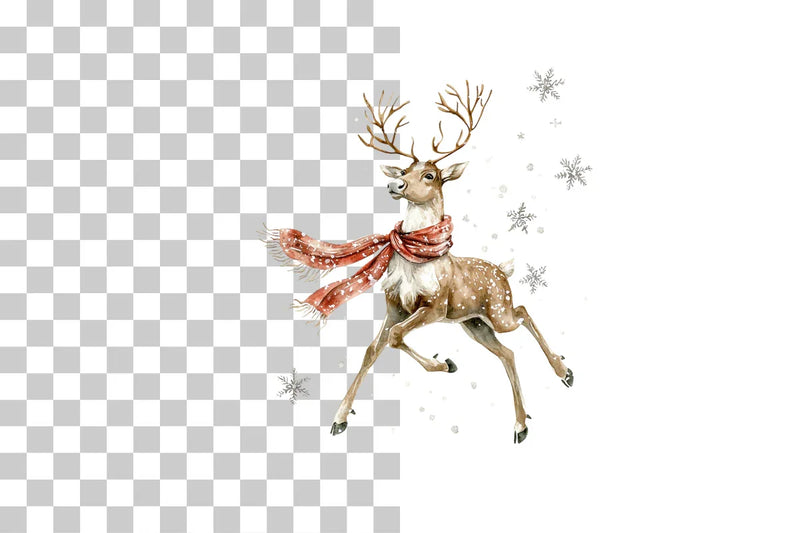 Festive Meditating Reindeer Clipart Bundle - CraftNest - Digital Crafting and Art