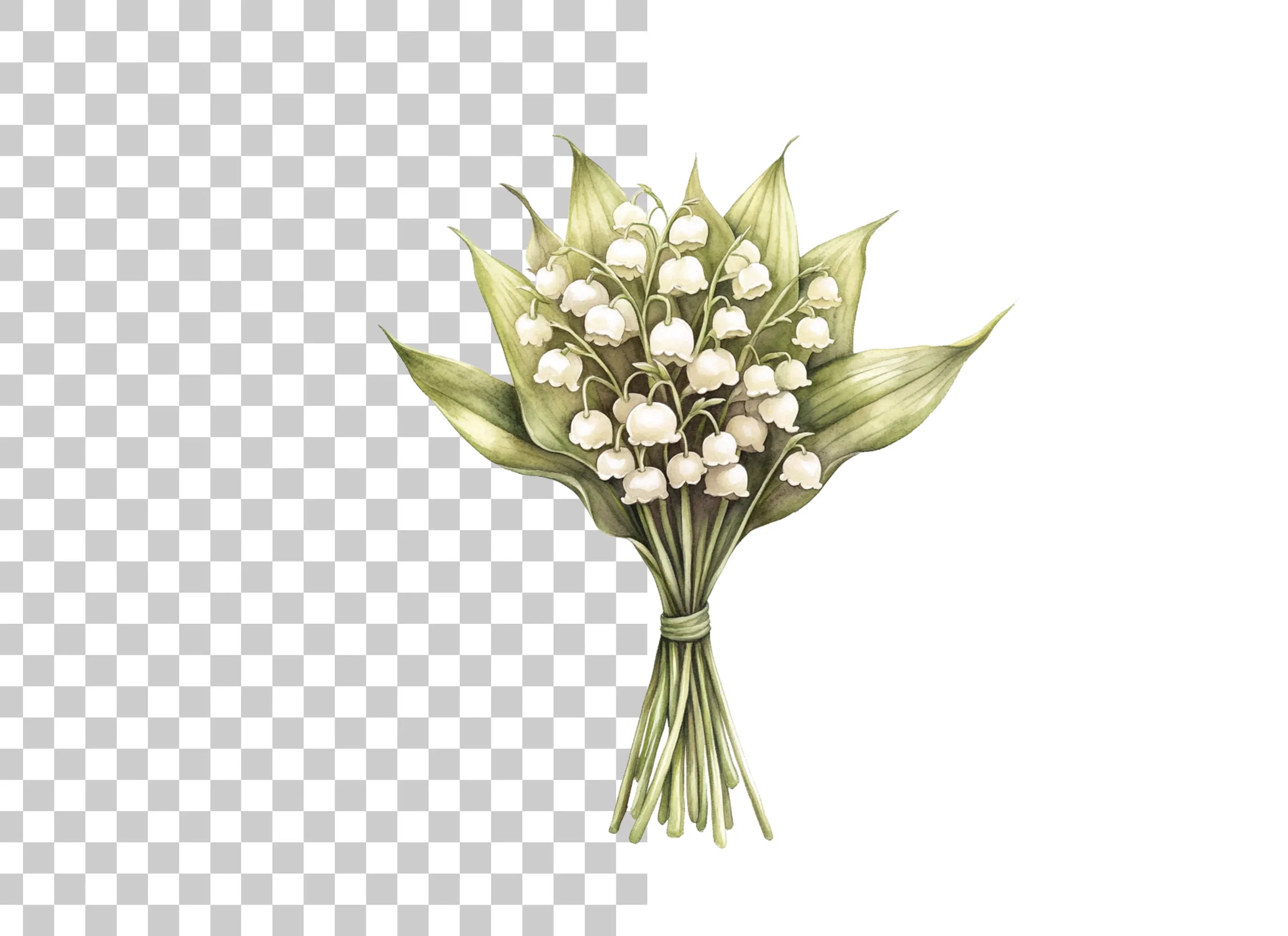 Lily of the Valley Bouquets Clipart Bundle