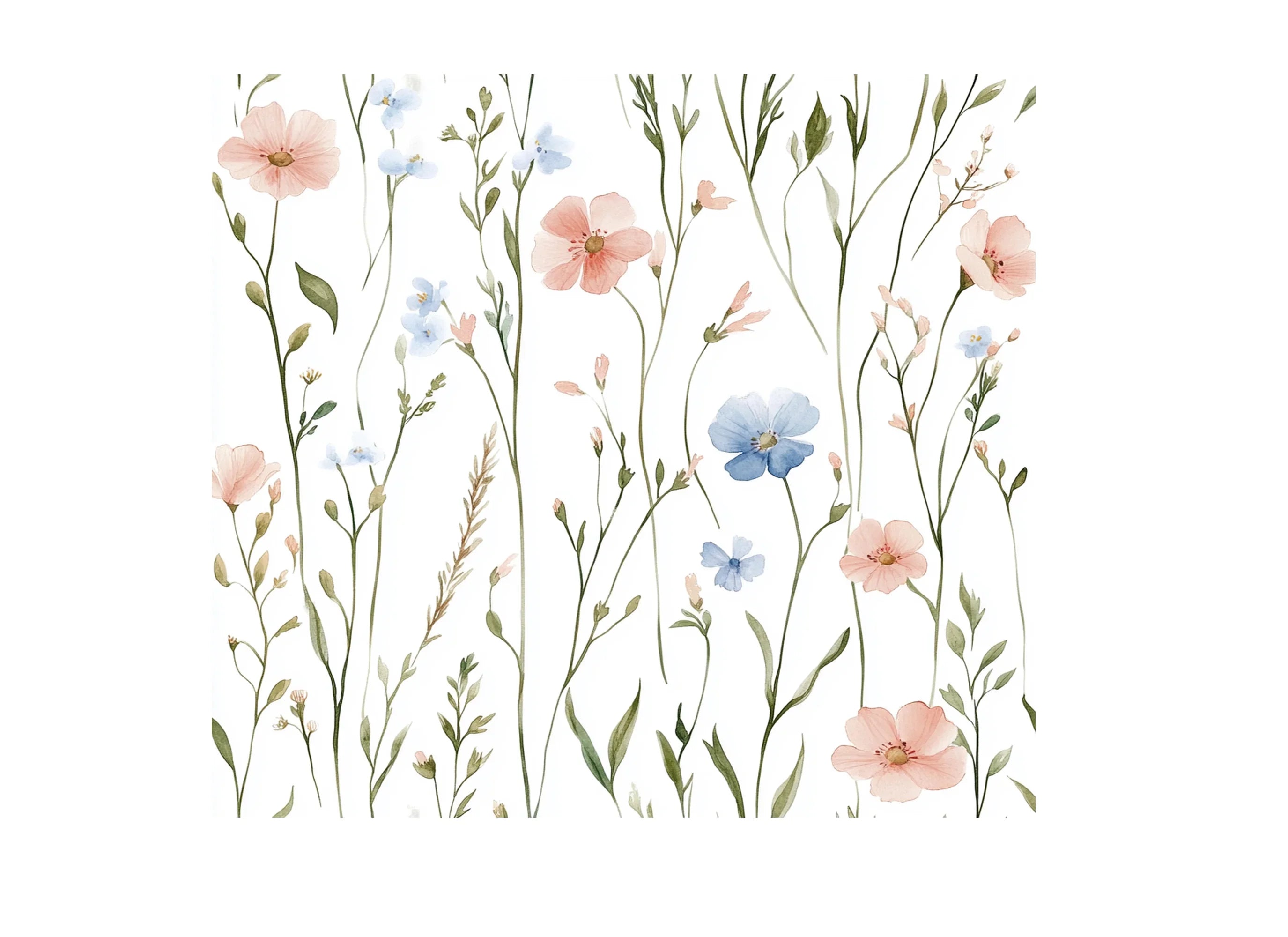 Delicate Wildflower Meadow Clipart Bundle