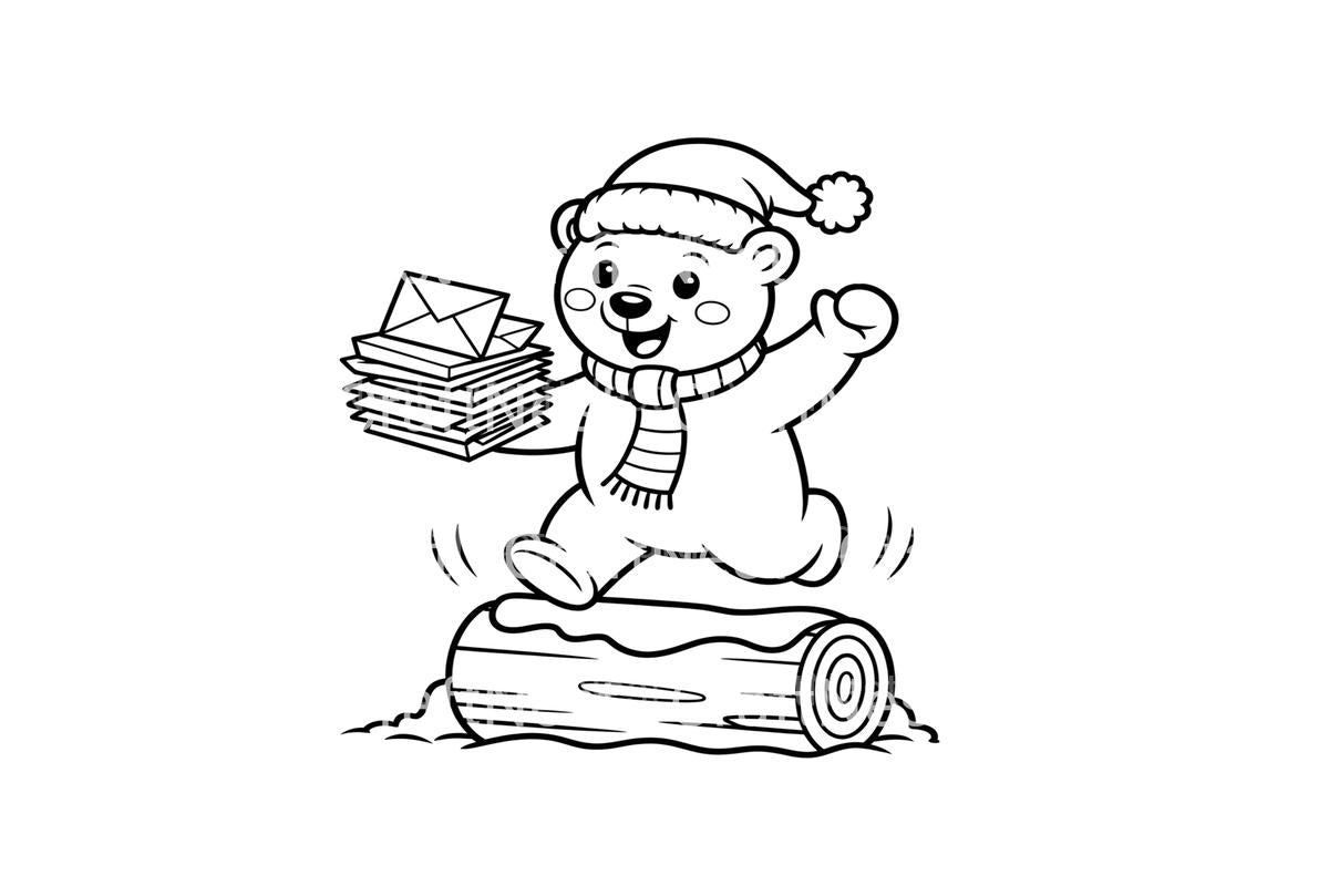 Christmas Bear Mail Delivery Coloring Books