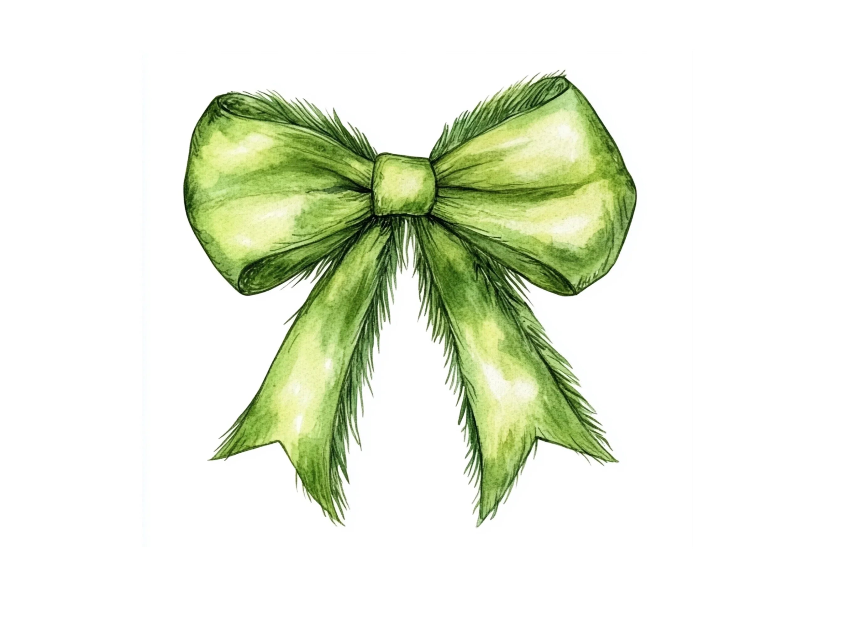 Green Christmas Bows Clipart Bundle