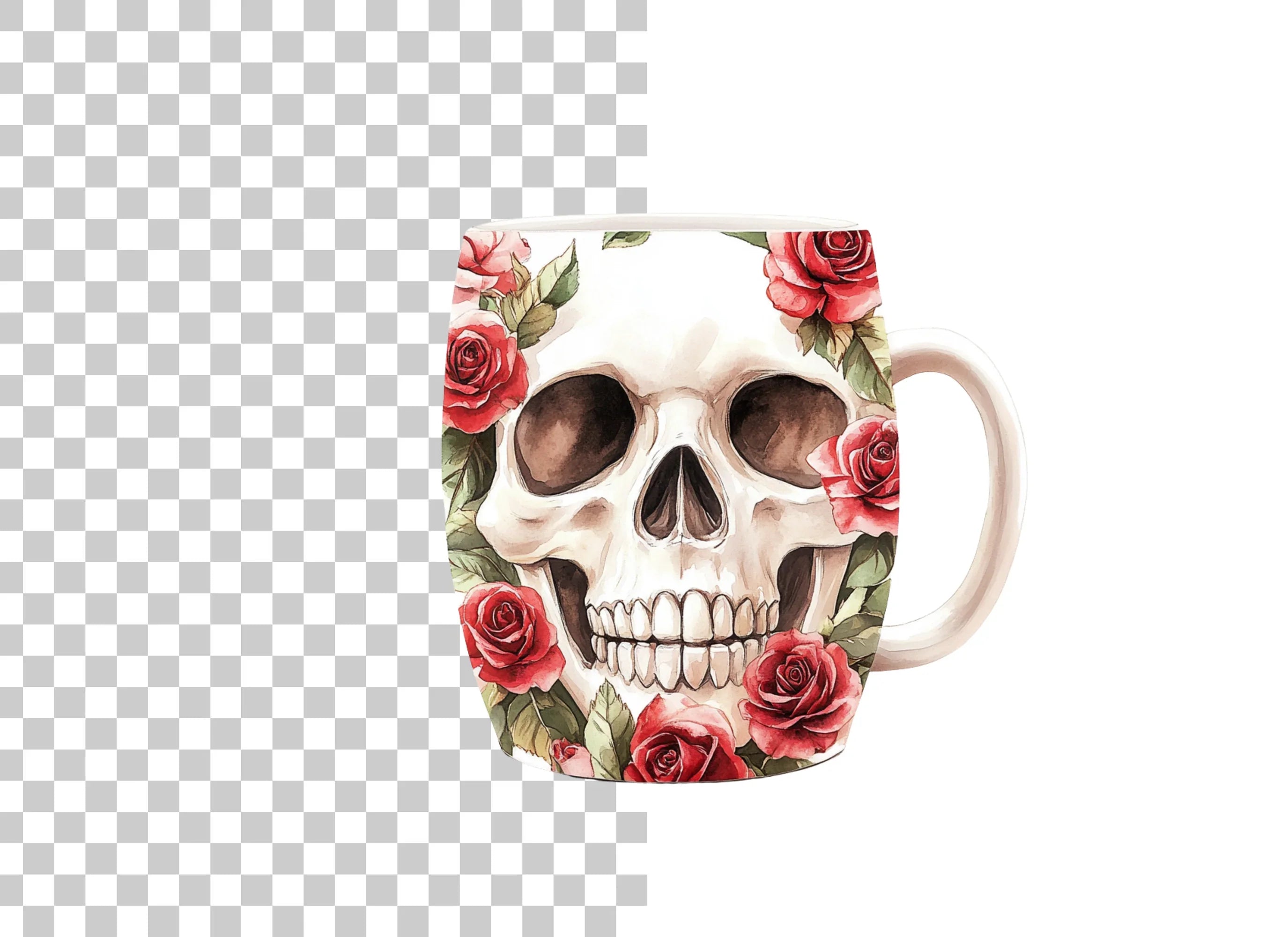Floral Skull Clipart Bundle