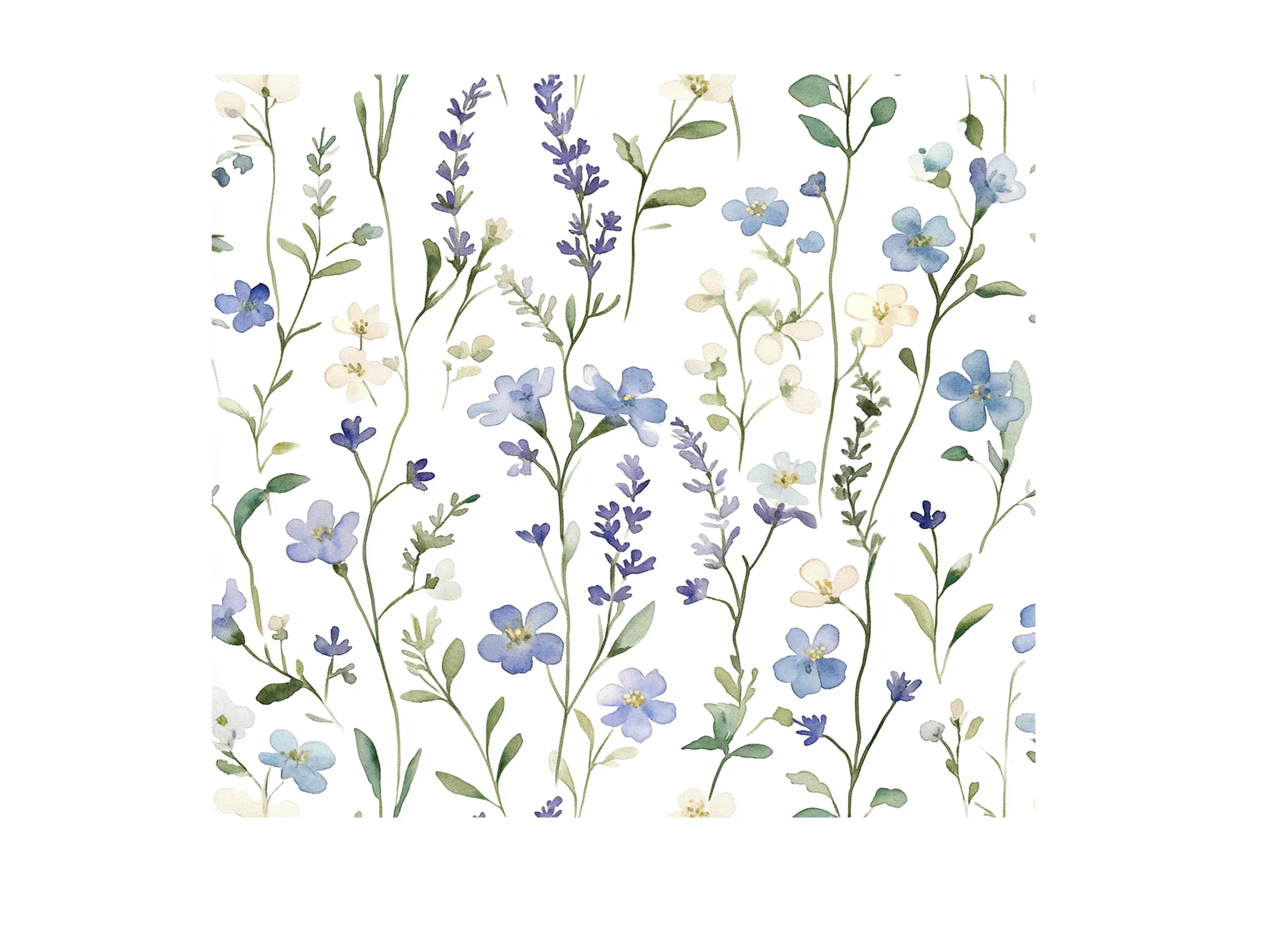 Wildflower Seamless Pattern Clipart Bundle