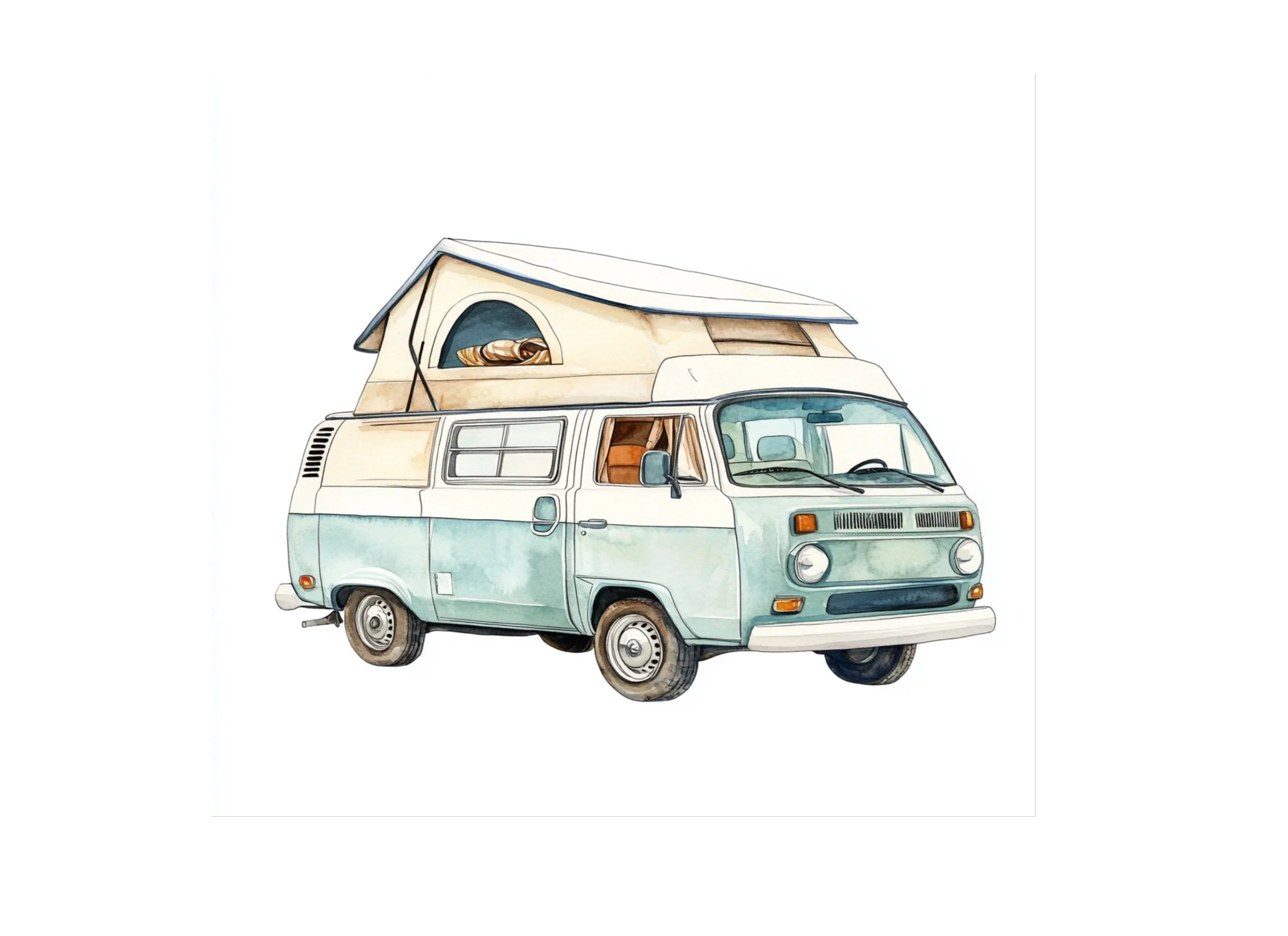 Vintage Camper Van Clipart Bundle