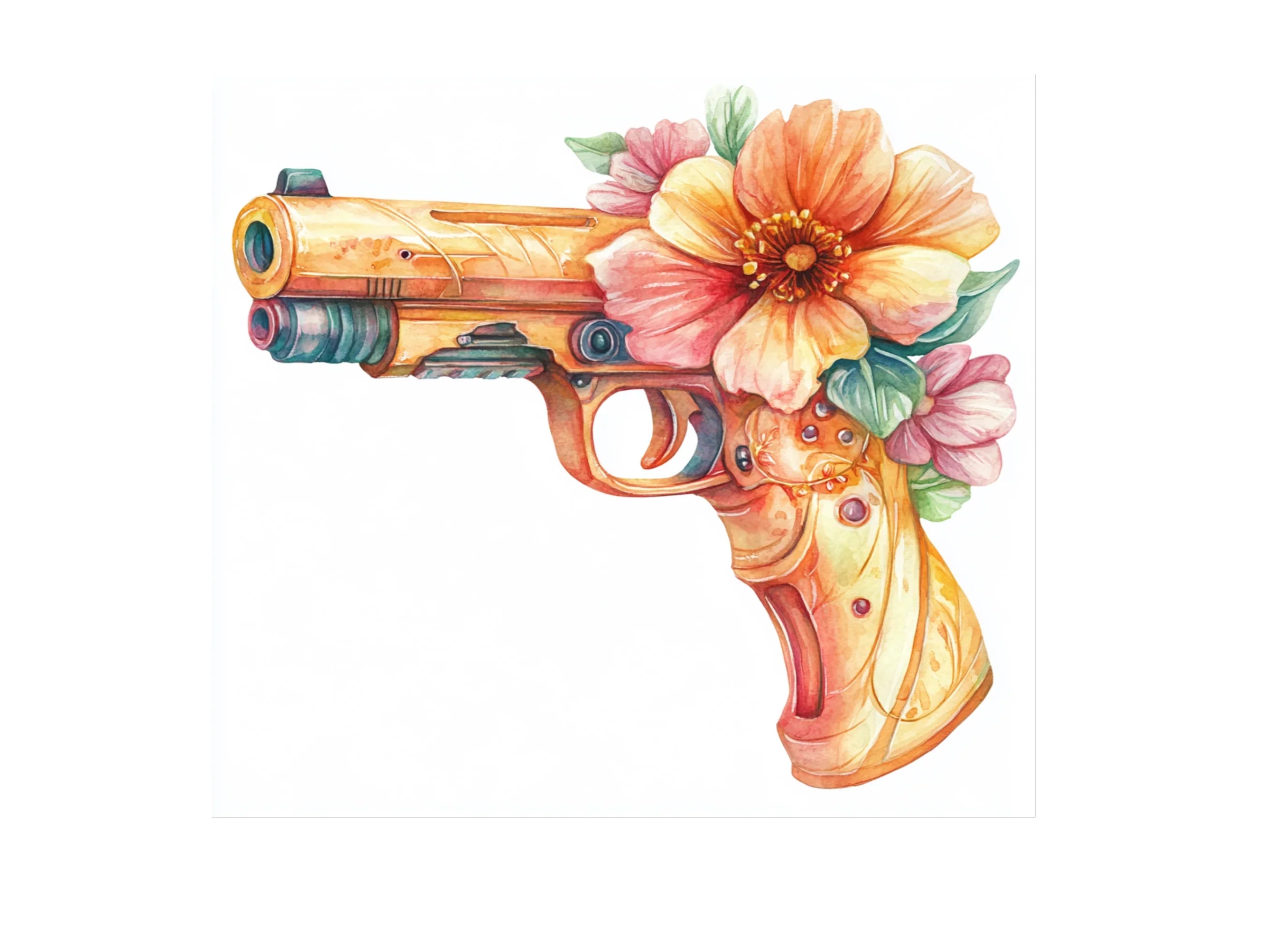 Floral Guns Clipart Bundle