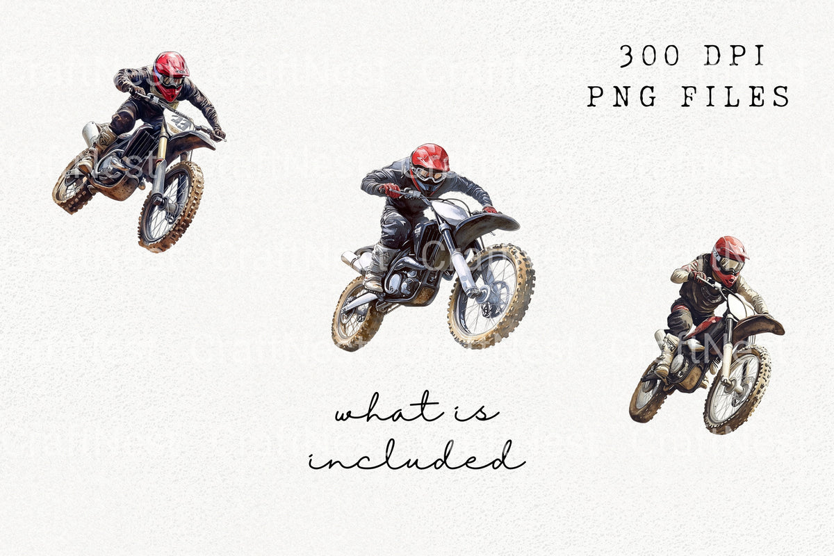 Motocross Riders Dirt Bike Clipart Bundle
