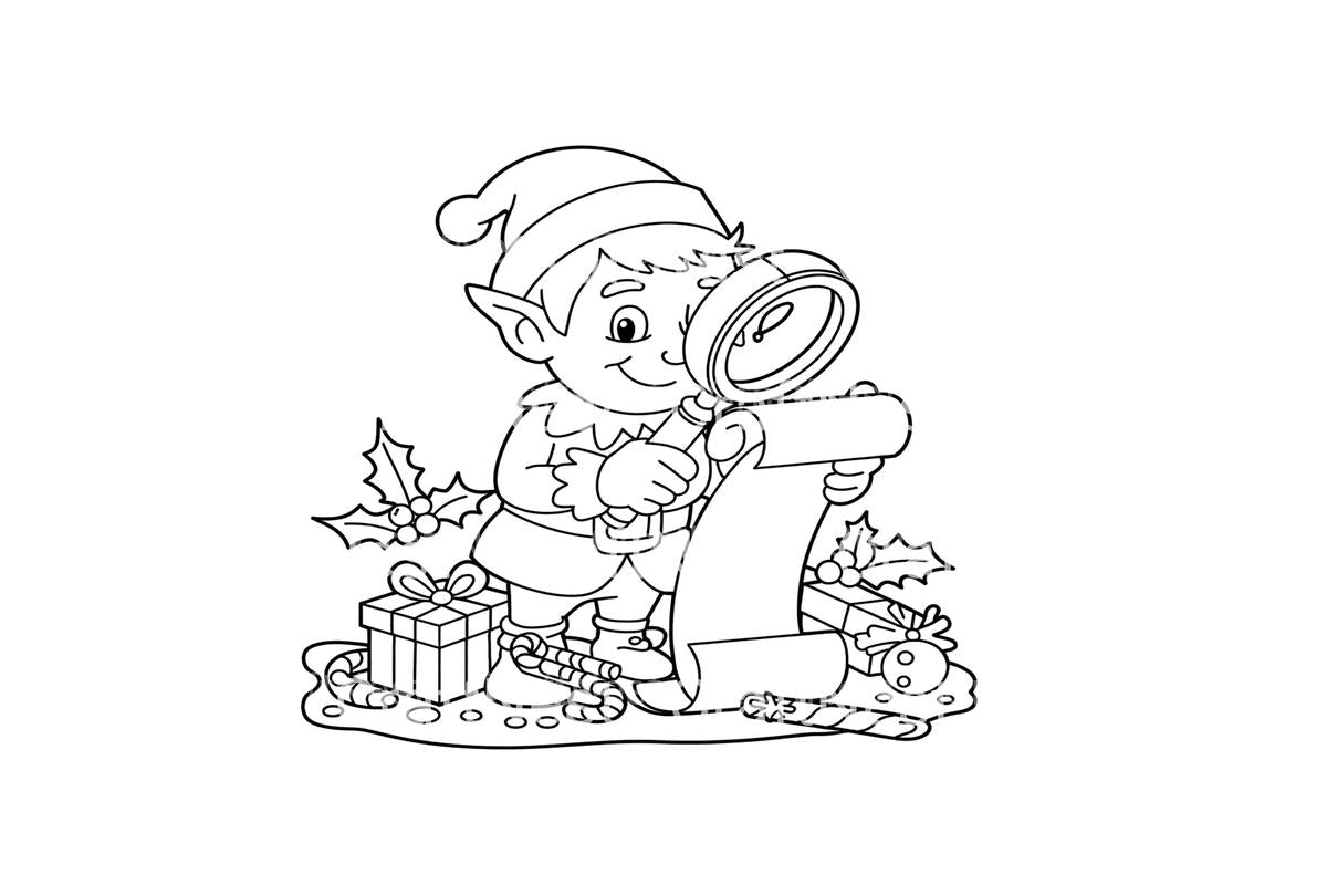 Christmas Elf Wish ListPlanner Coloring Books