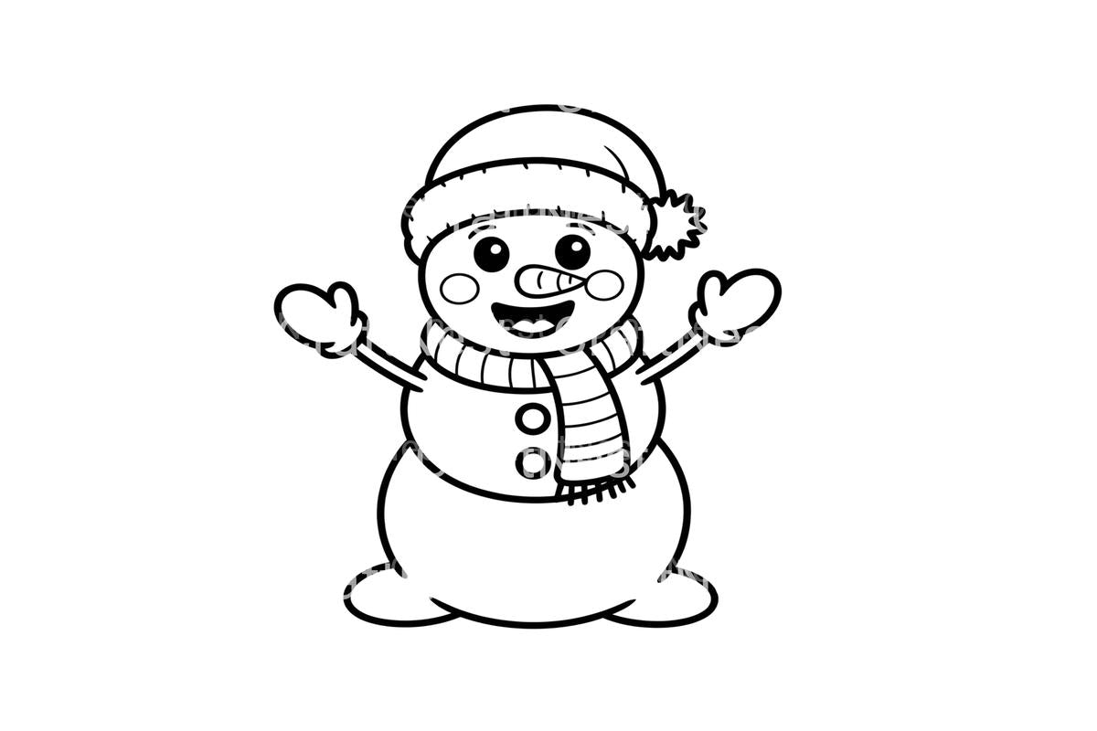Happy Snowman Winter Coloring Books