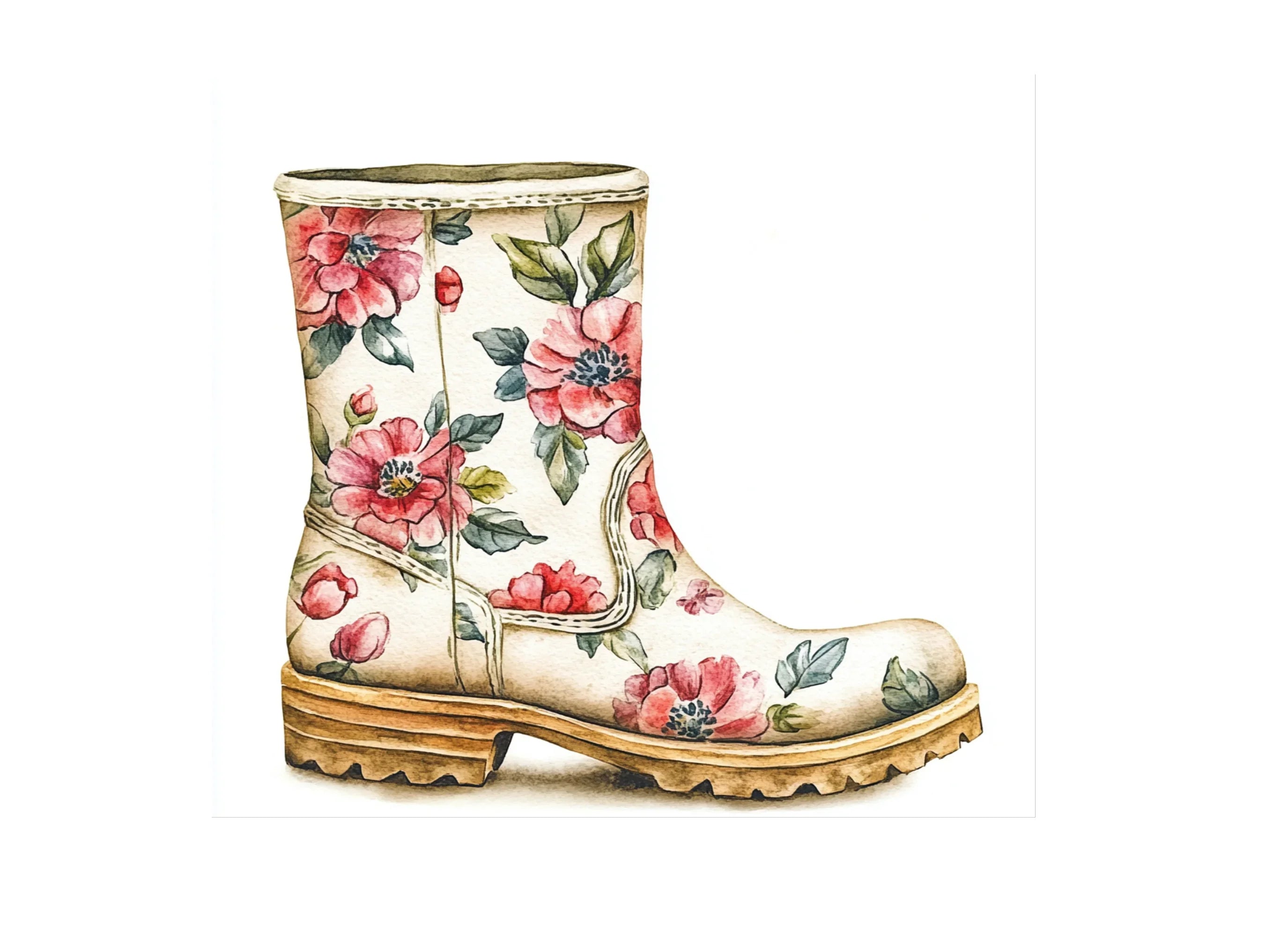 Floral Boots Clipart Bundle
