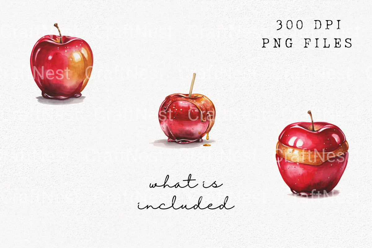 Delicious Caramel Apple Treats Clipart Bundle