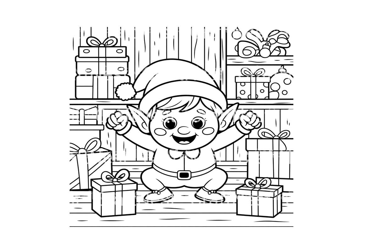 Christmas Elf Baby Coloring Books