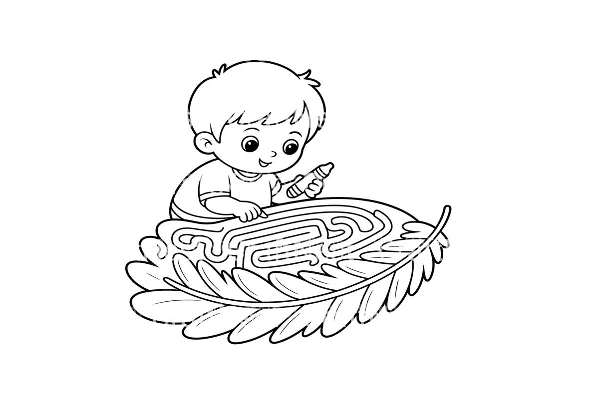 Feather Maze Adventure Coloring Books