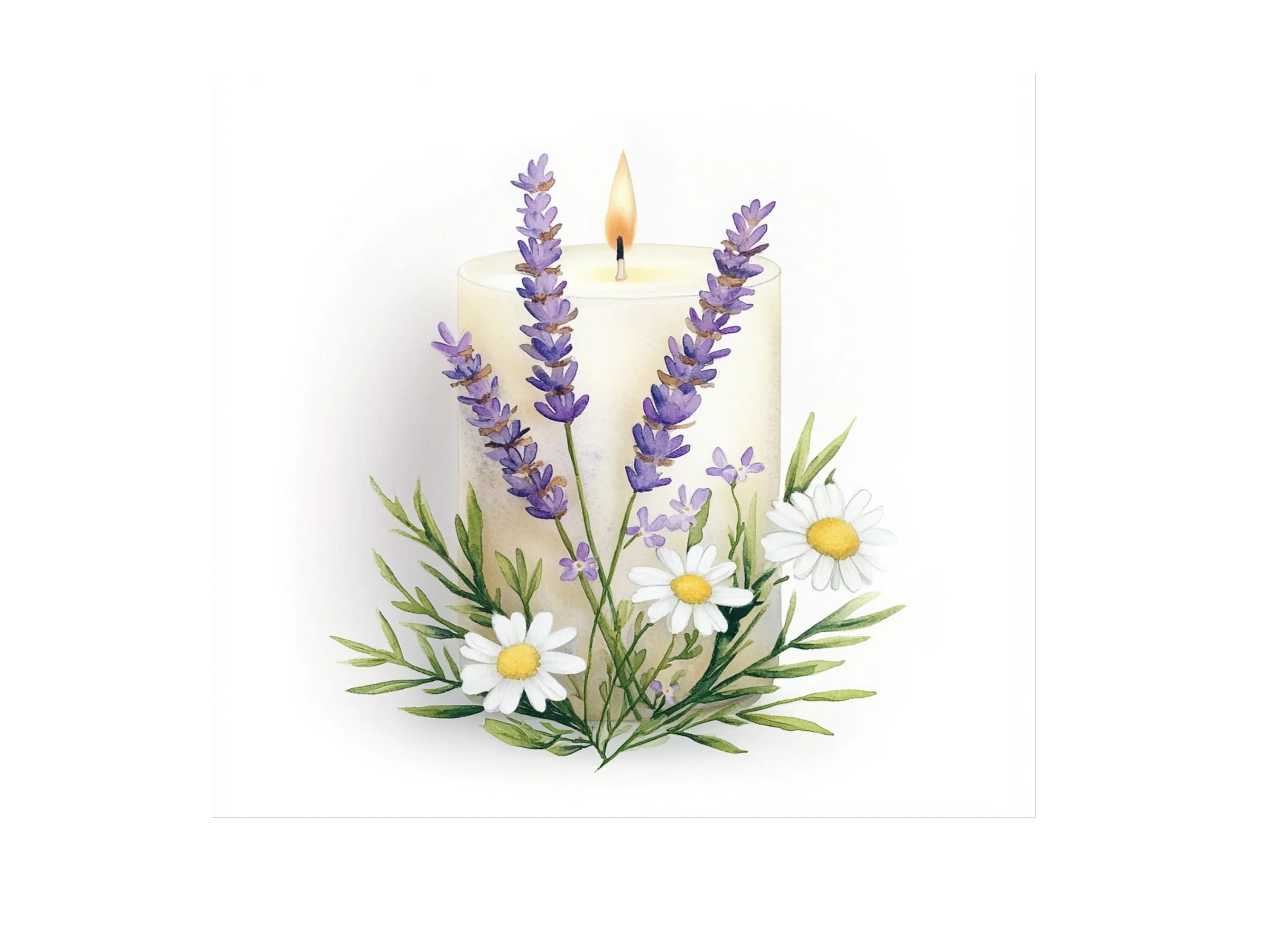 Serene Lavender Candle Clipart Bundle