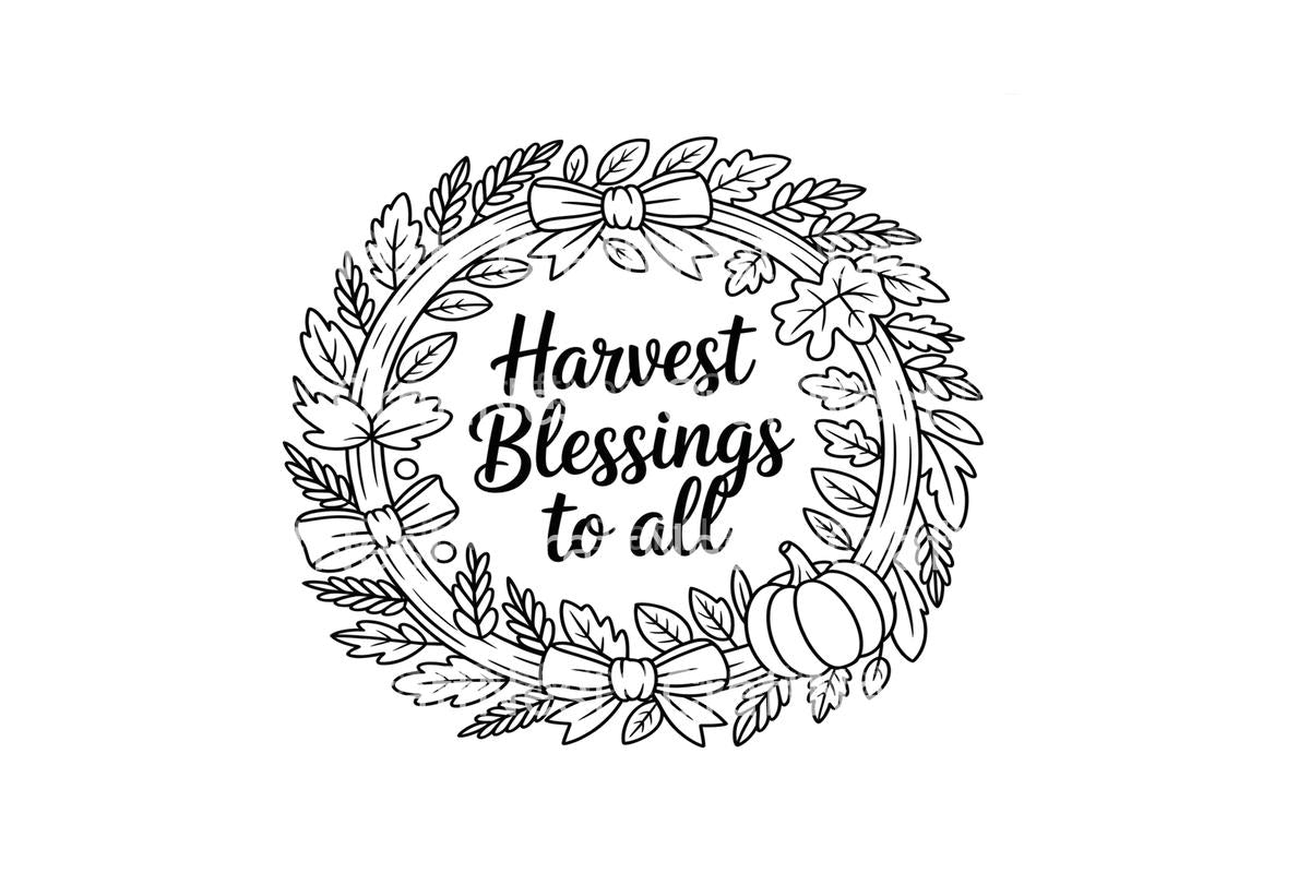 Harvest Blessings Wreath Coloring Books