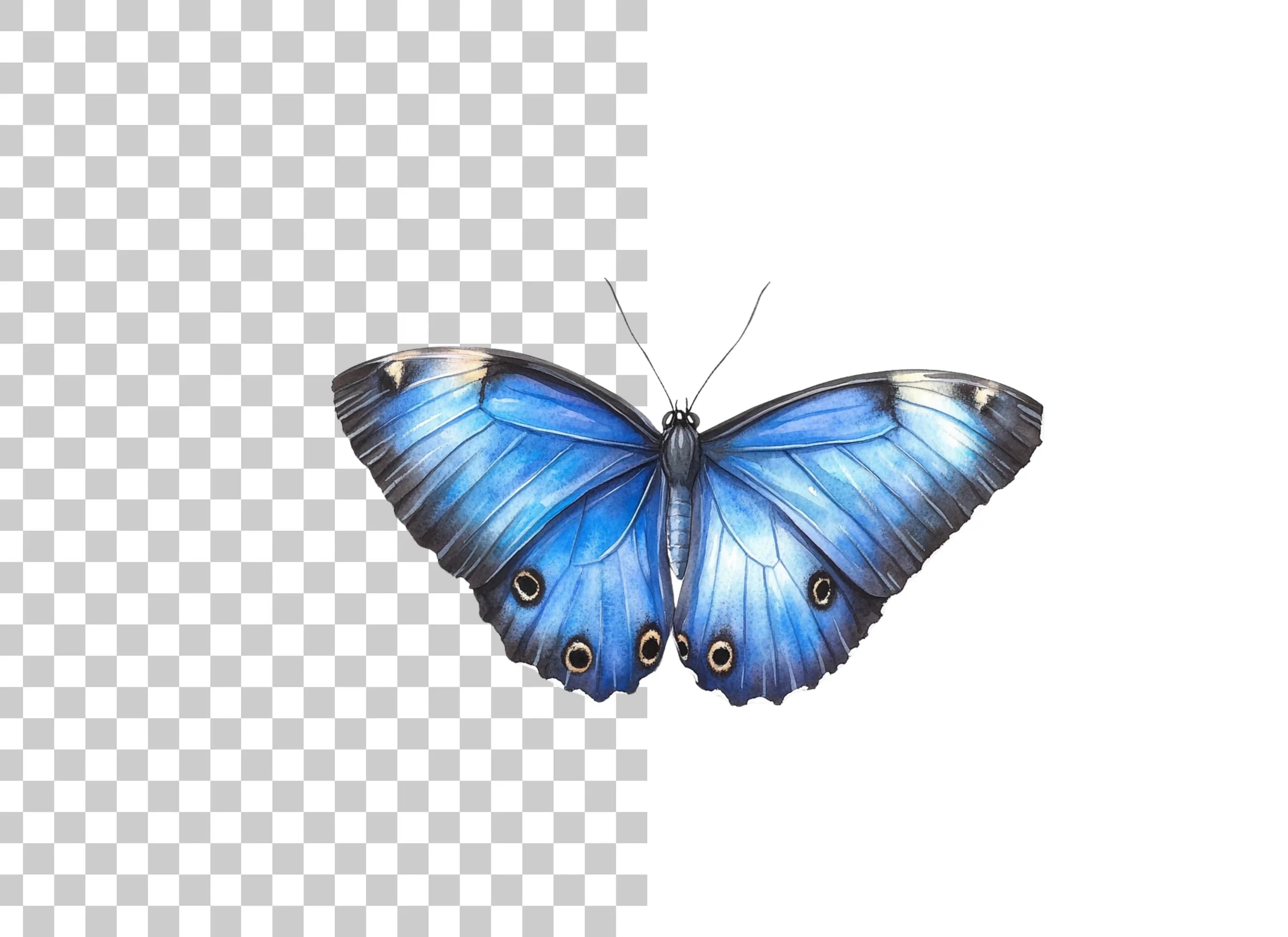 Blue Butterfly Clipart Bundle