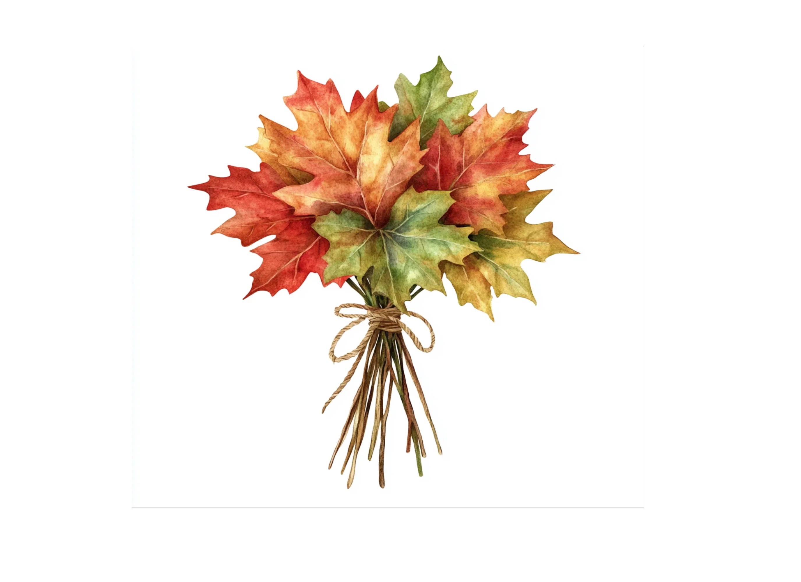 Autumn Maple Leaf Bouquets Clipart Bundle