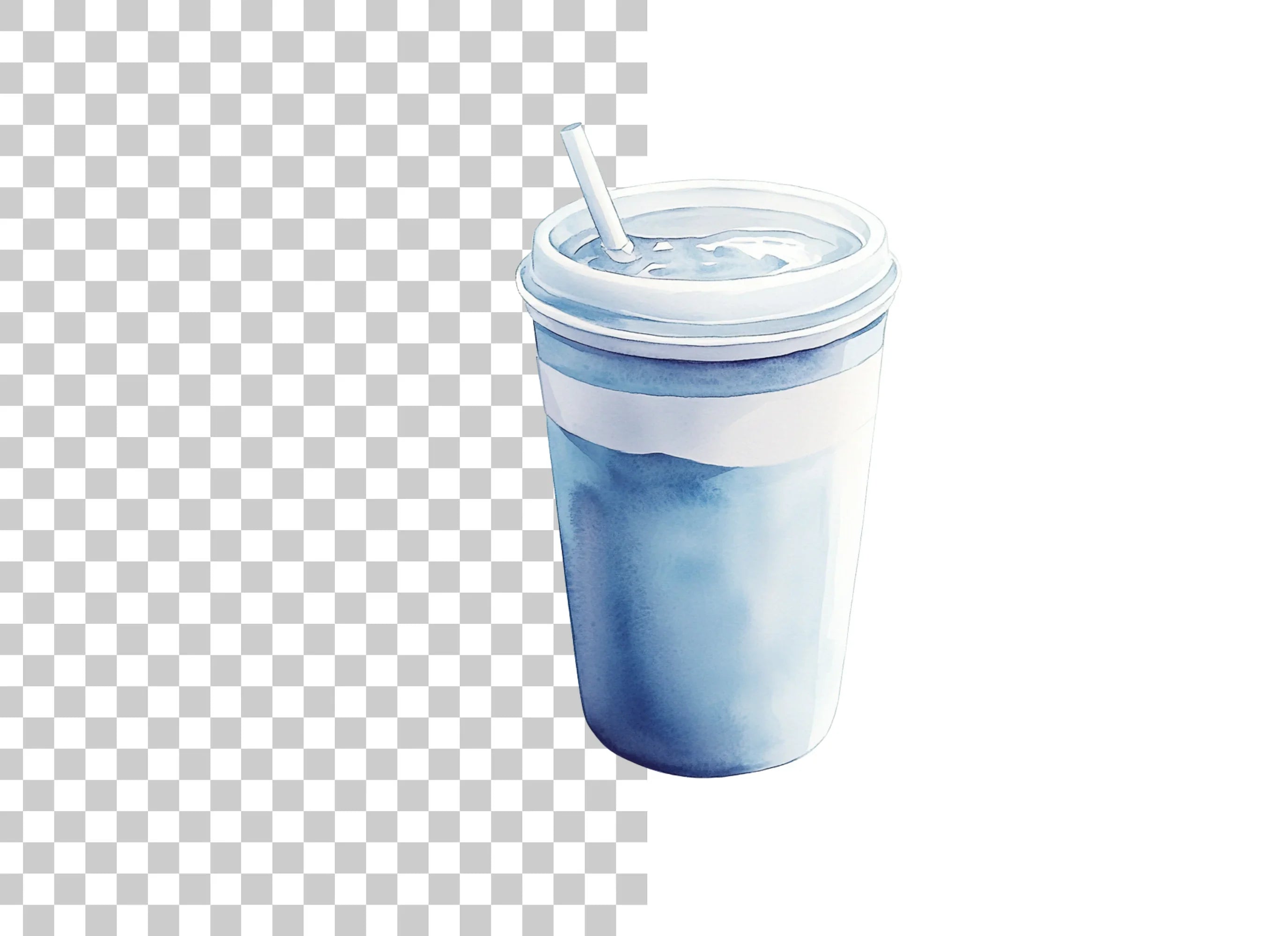 Blue Smoothie Cup Clipart Bundle