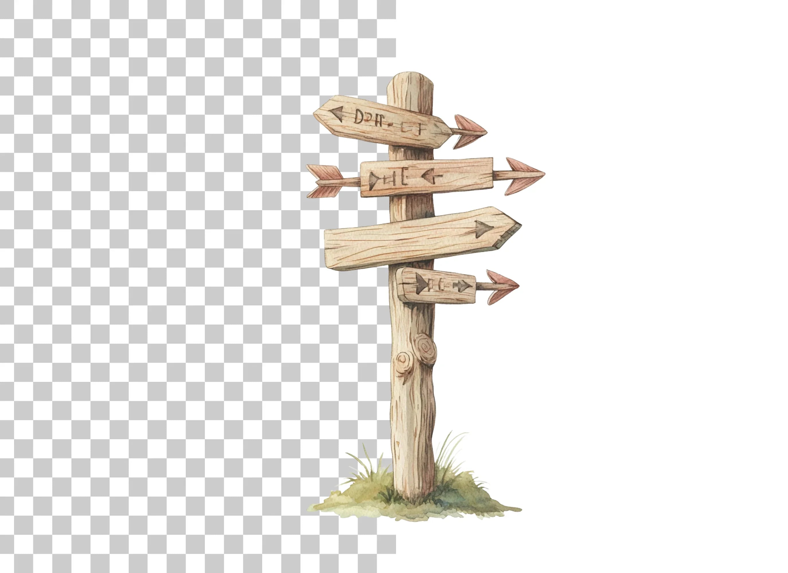 Rustic Wooden Arrow Signs Clipart Bundle