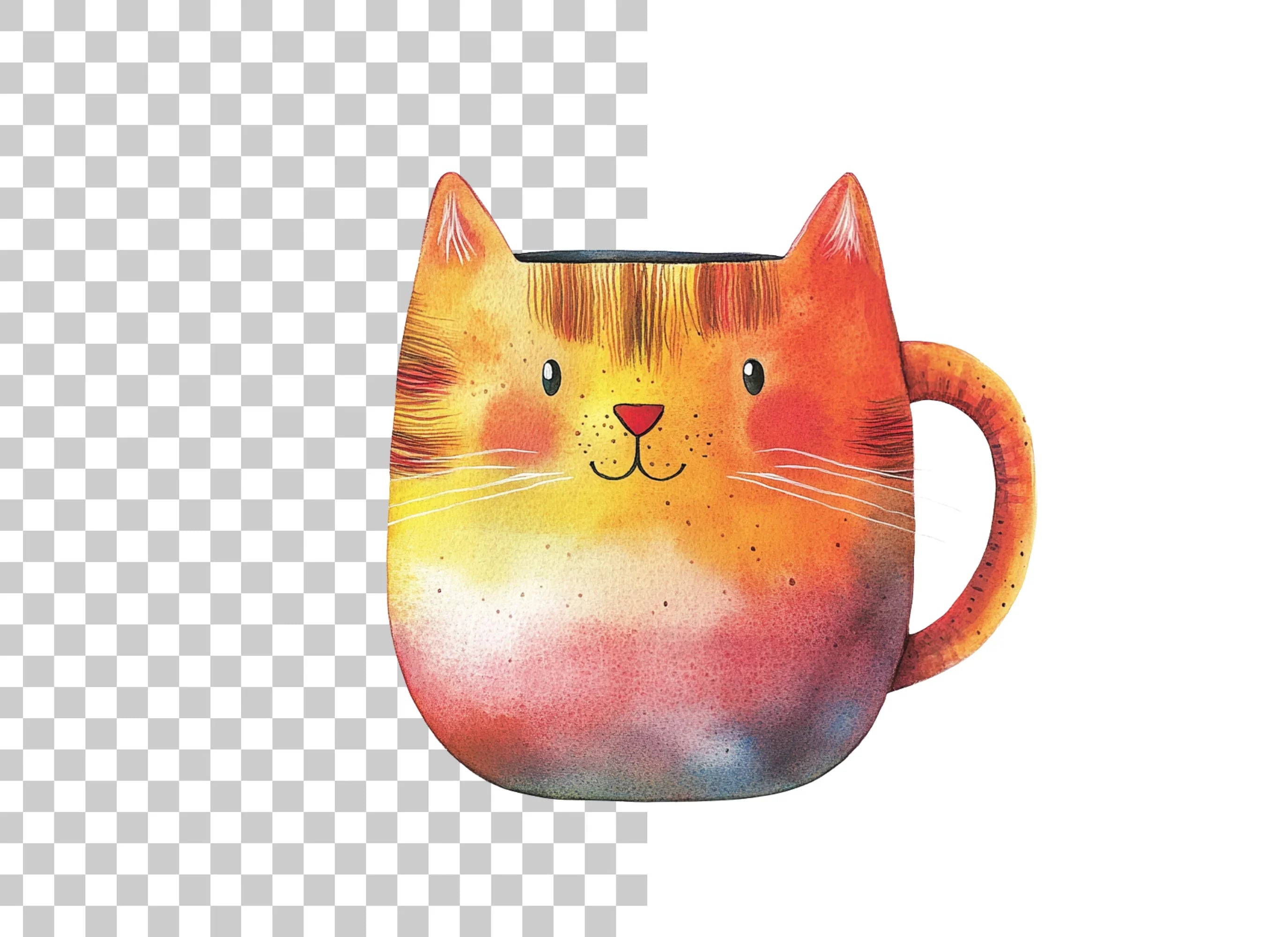 Cute Orange Cat Clipart Bundle