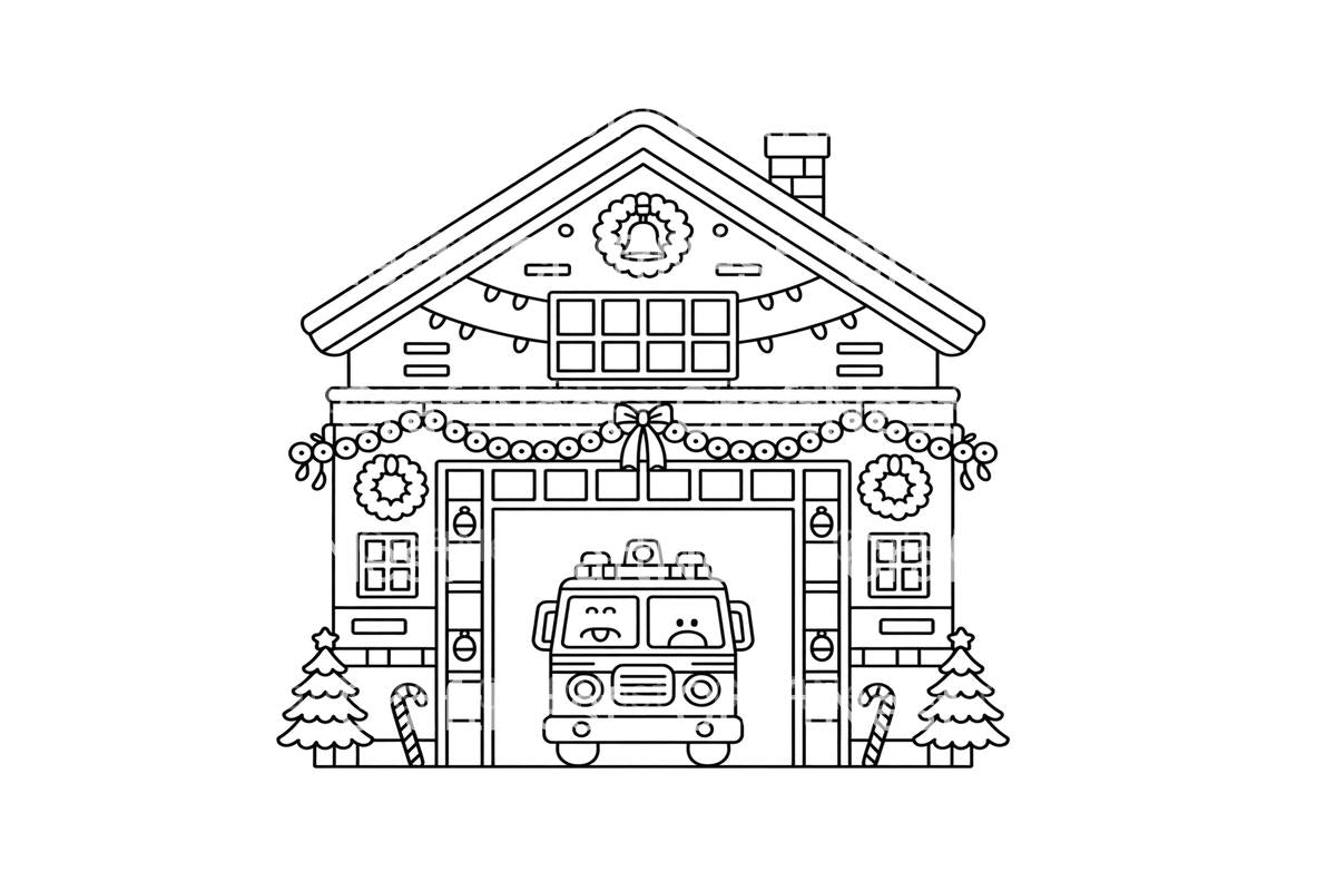 Christmas Fire Station Coloring Books