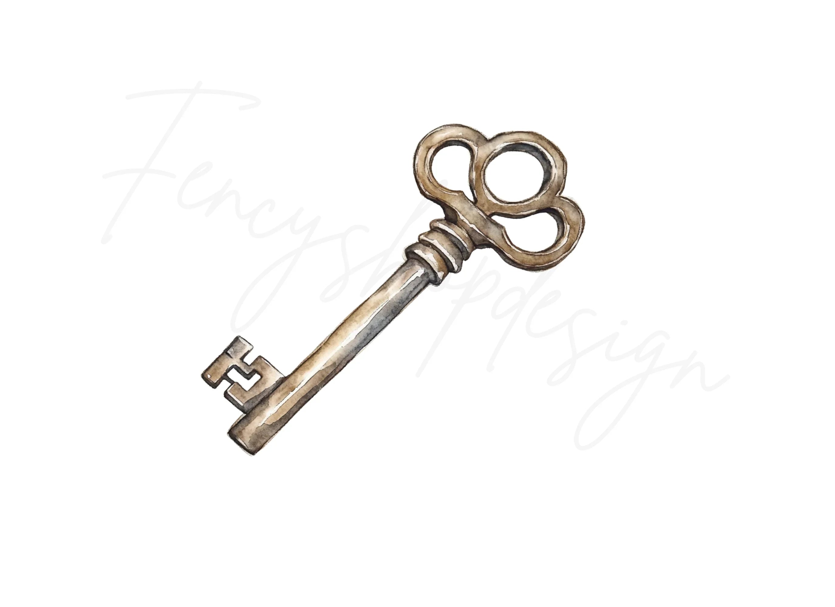 Vintage Skeleton Key Clipart Bundle
