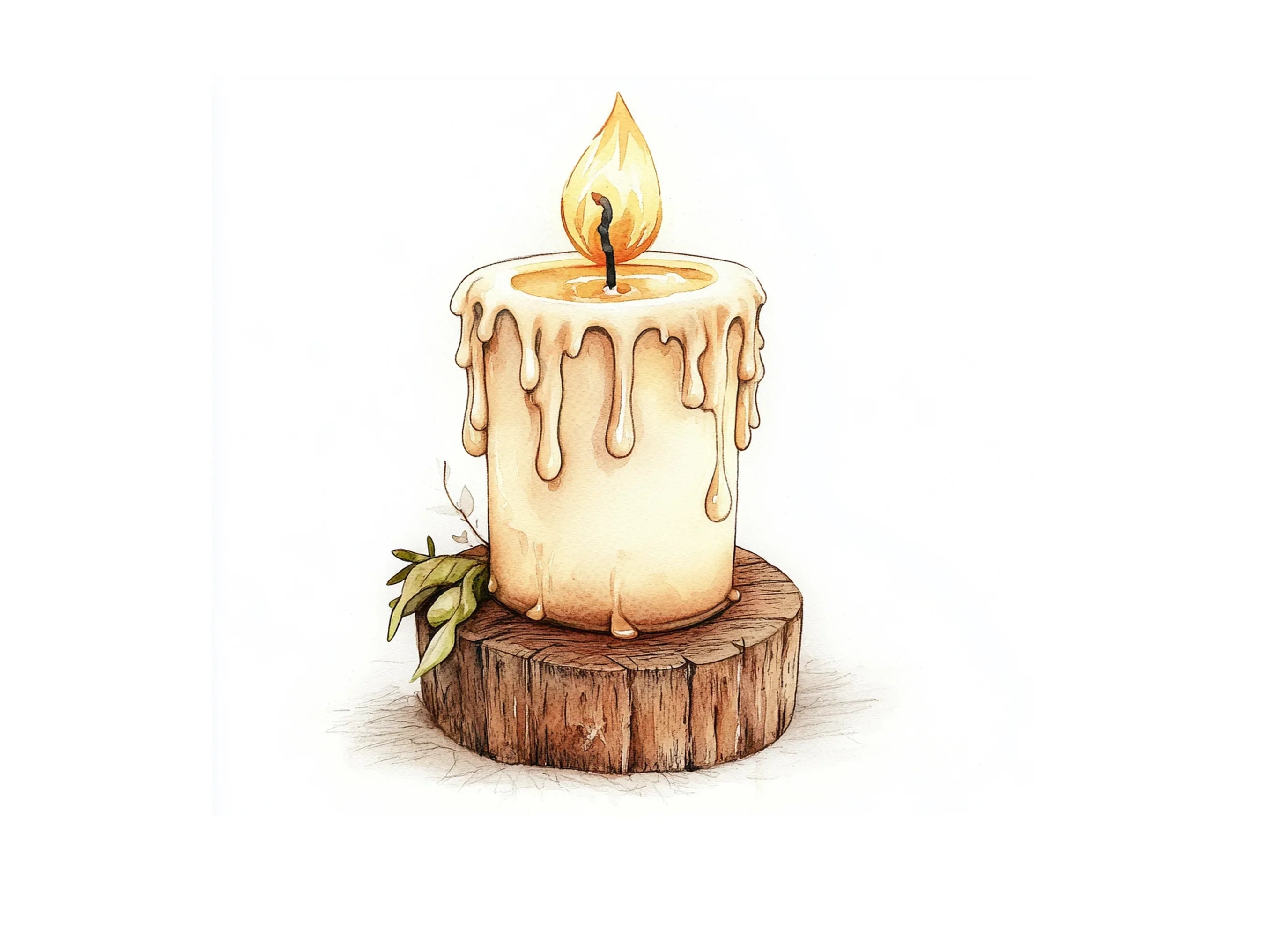 Rustic Dripping Candles Clipart Bundle
