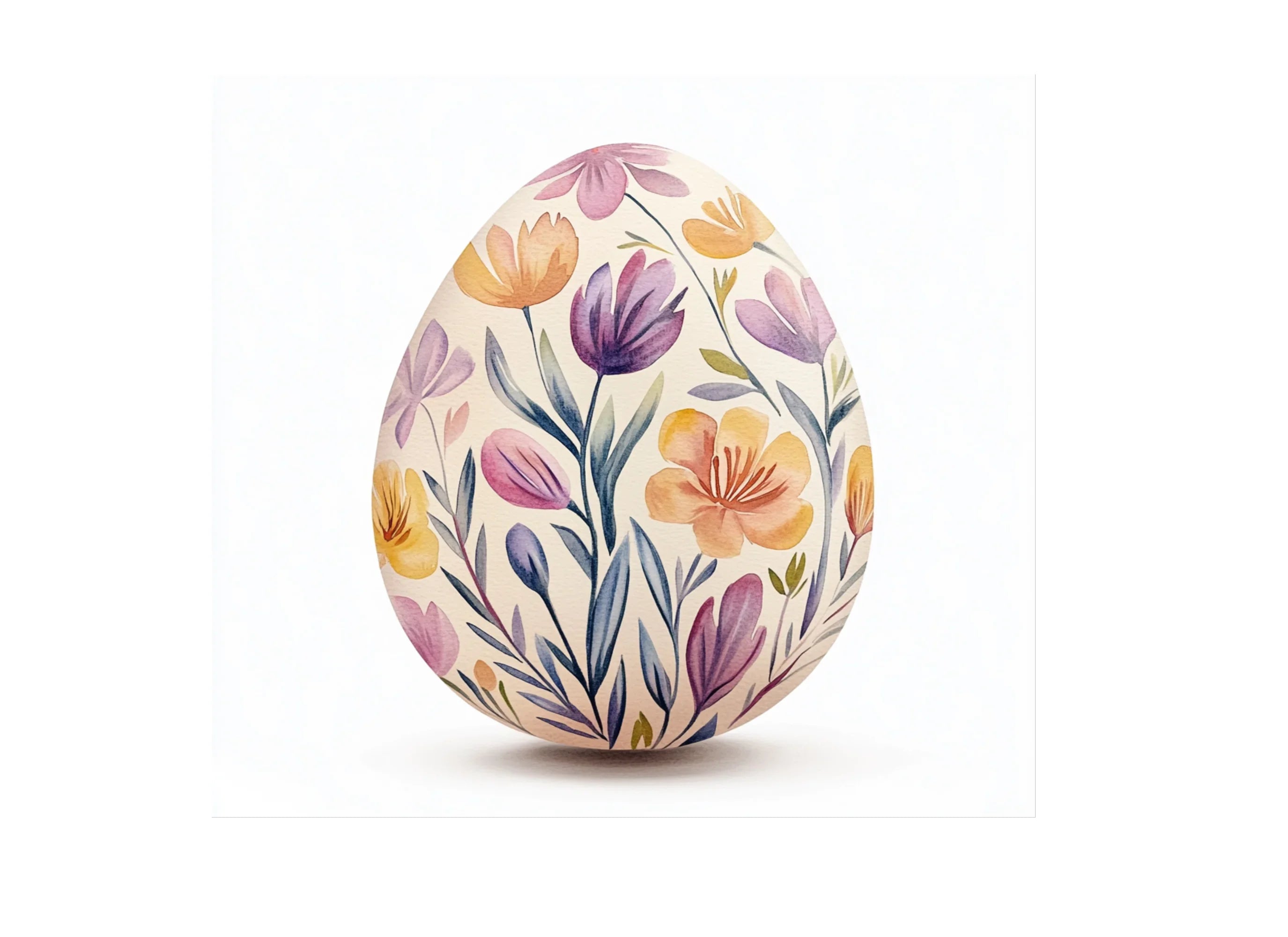 Pastel Botanical Easter Egg Designs Clipart Bundle