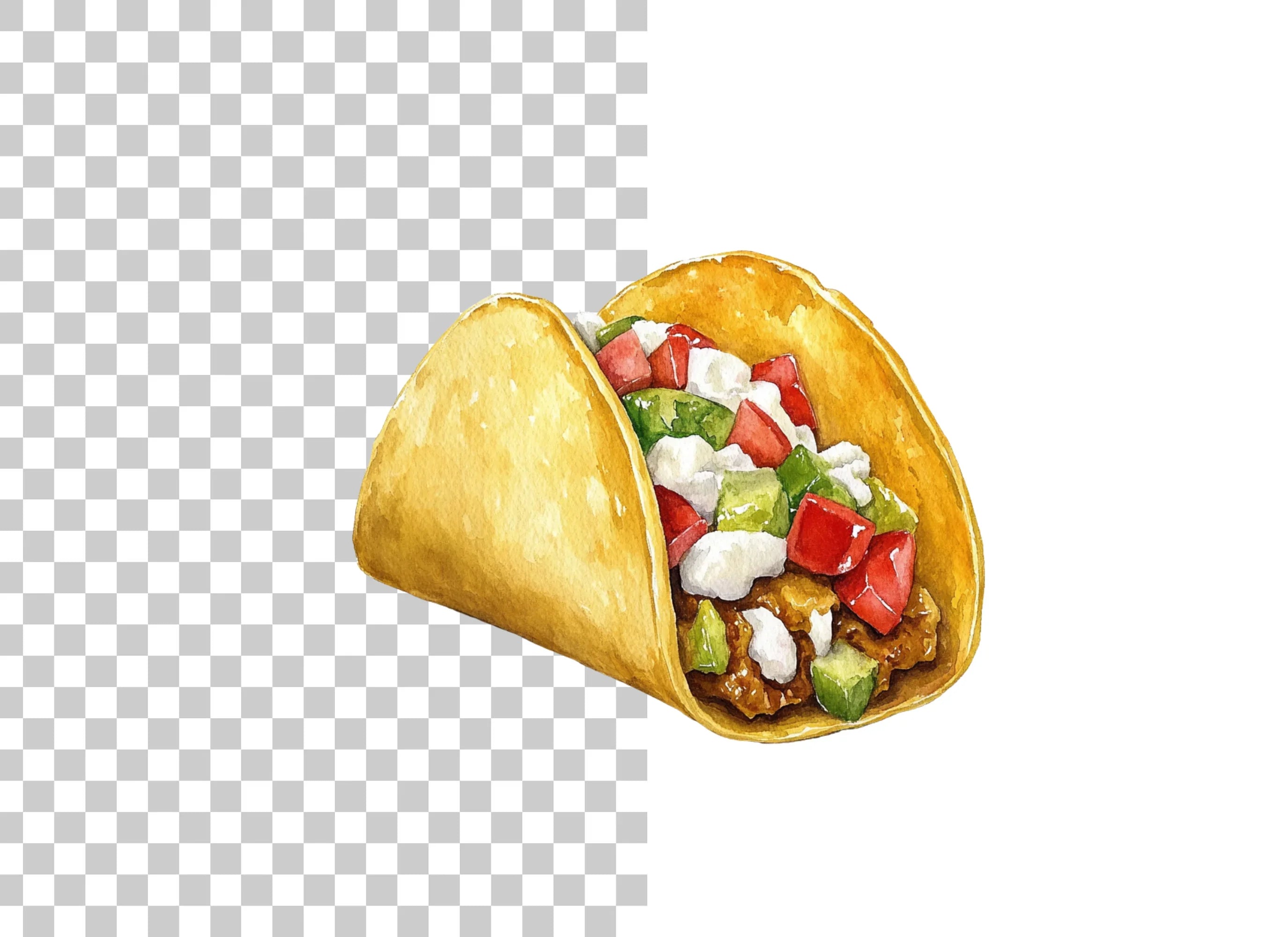 Gourmet Tacos with Avocado Cheese Clipart Bundle